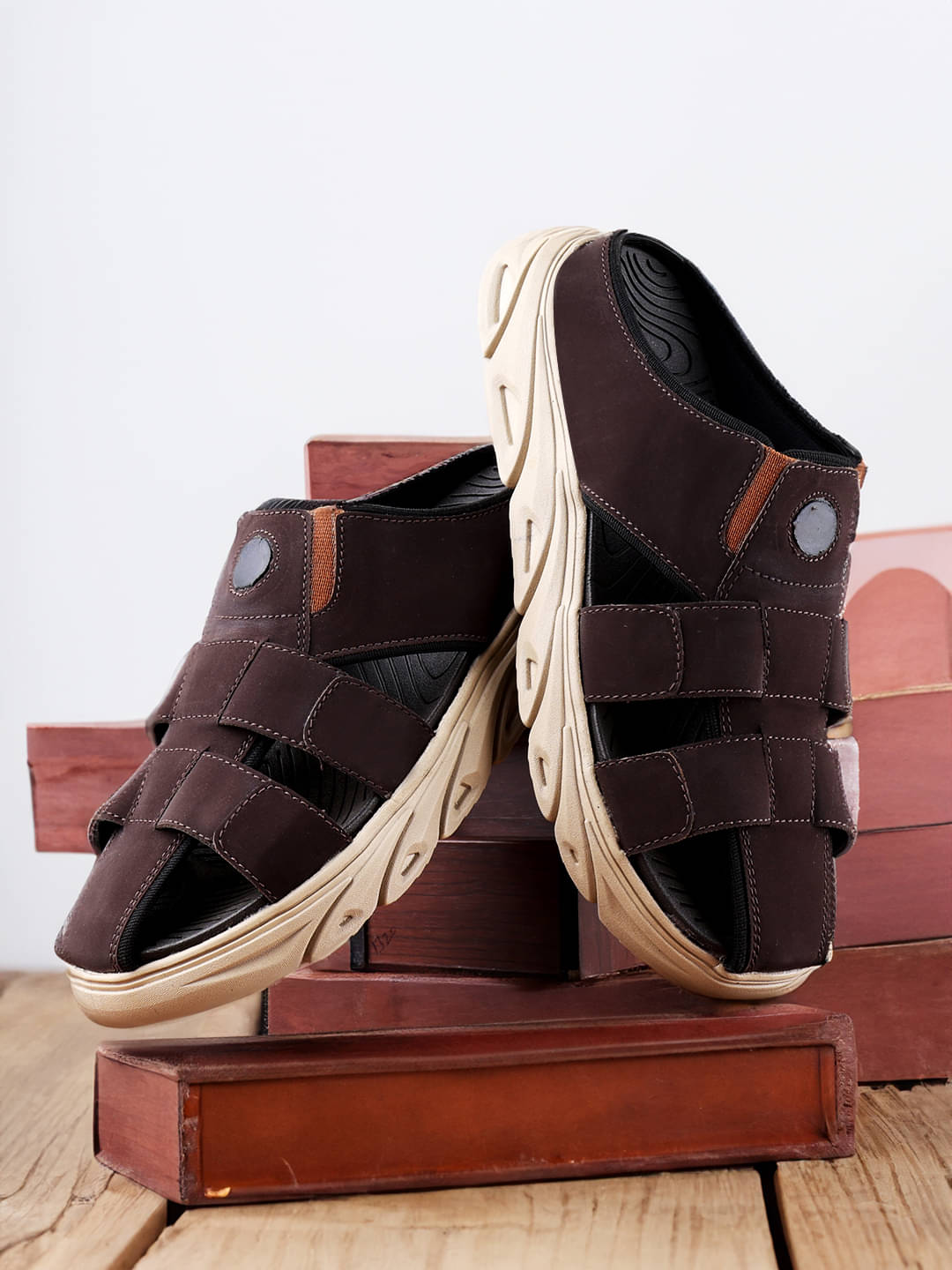 Wixom Brown Men's Mules Shoes Wixom Brown Men's Mules Shoes