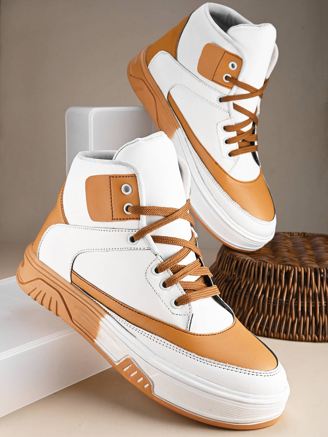 Wixom White Men's High Tops Shoes Wixom White Men's High Tops Shoes