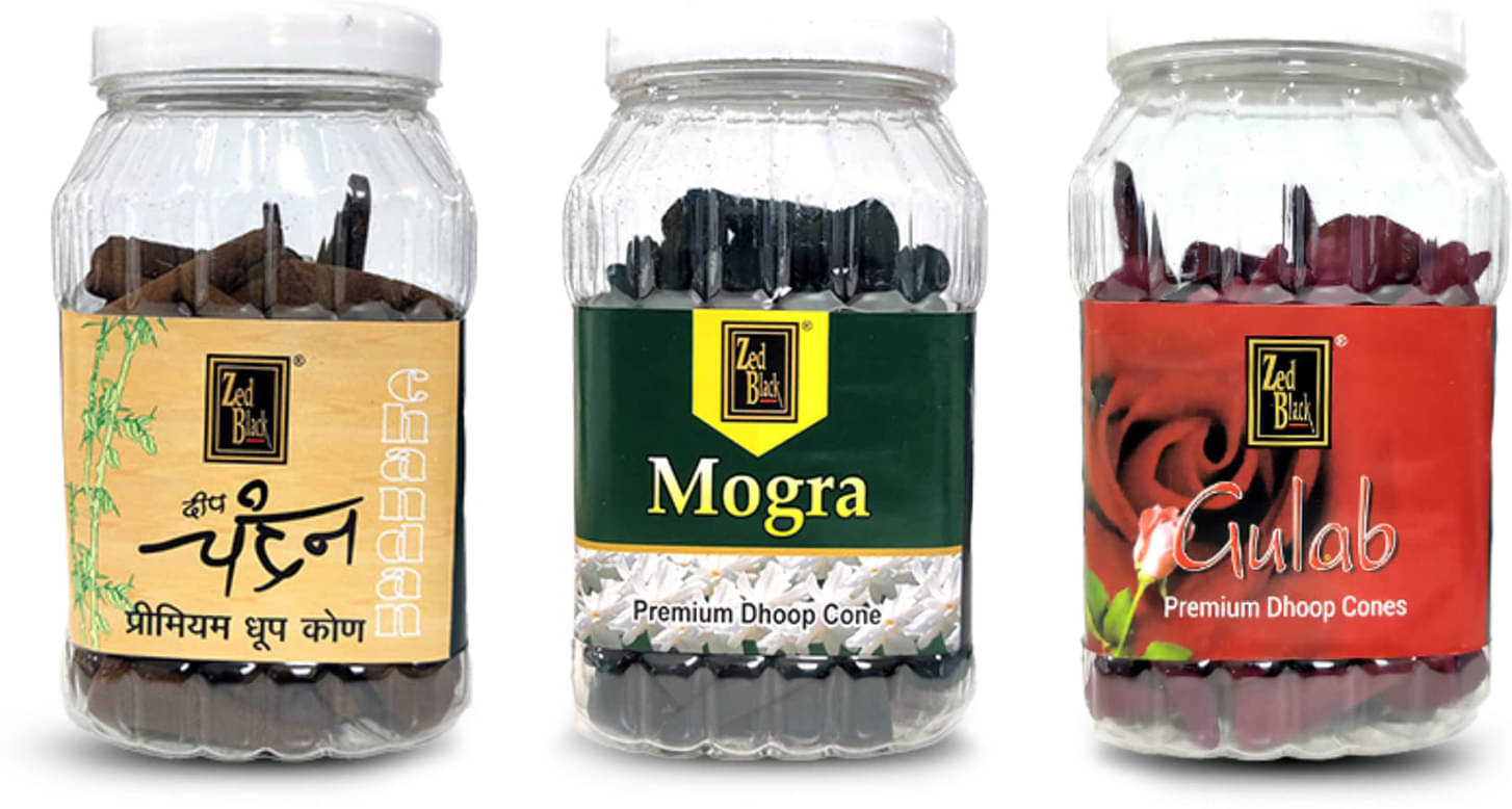     			Zed Black Incense Dhoop Cone Mogra 3 Pieces ( Pack of 3 )