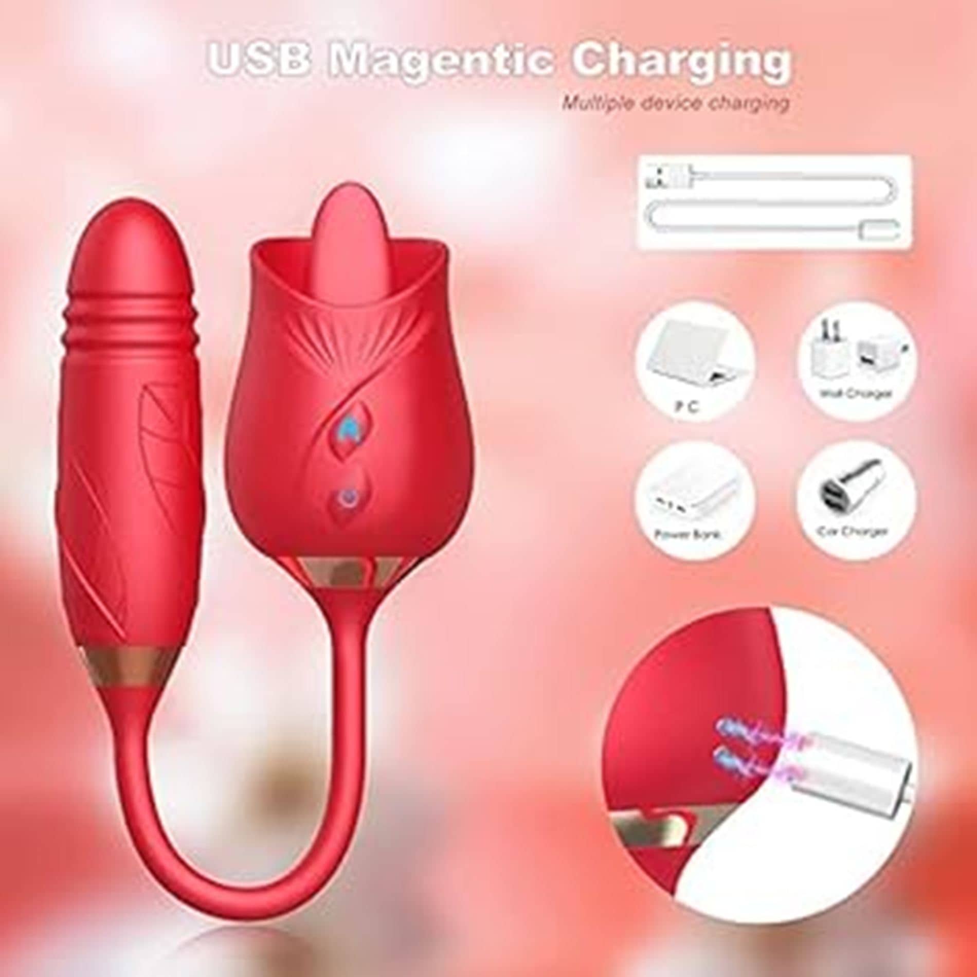 dual licking and sucking tounge Clitoral Massager for Licking and Sucking in 10 Modes, Sex Toys for Women