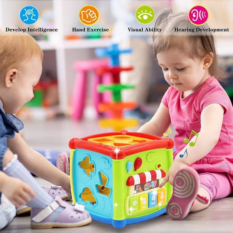 soflita 6 In 1 Learning Cube Educational & Learning Activity Toy Including Blocks, Clock, Alphabets-Tree,Transportation Vehicles,Music Keyboard soflita 6 In 1 Learning Cube Educational & Learning Activity Toy Including Blocks, Clock, Alphabets-Tree,Transportation Vehicles,Music Keyboard