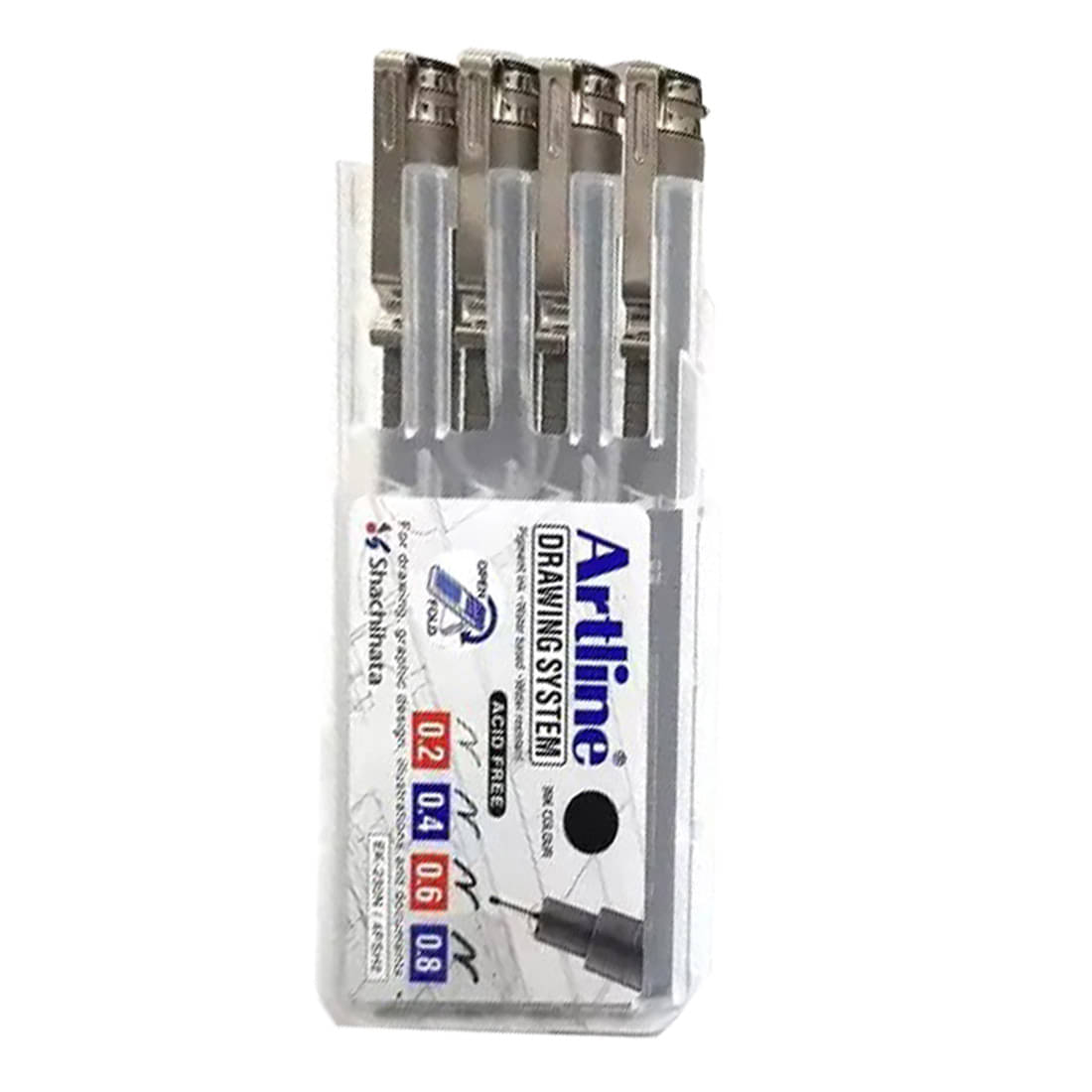 ARTLINE DRAWING SYSTEM SET OF 4 PLASTIC CASE (0.2/0.4/0.6/0.8) BLACK INK ARTLINE DRAWING SYSTEM SET OF 4 PLASTIC CASE (0.2/0.4/0.6/0.8) BLACK INK
