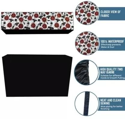 CASA FURNISHING Set of 2 Polyester Blend White AC Cover for 1.5 Ton Split AC     			CASA FURNISHING Set of 2 Polyester Blend White AC Cover for 1.5 Ton Split AC