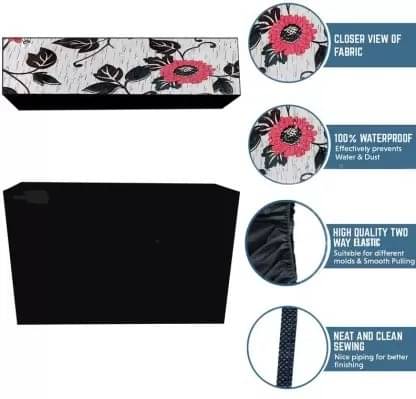     			CASA FURNISHING Set of 2 Polyester Blend Multi AC Cover for 1.5 Ton Split AC