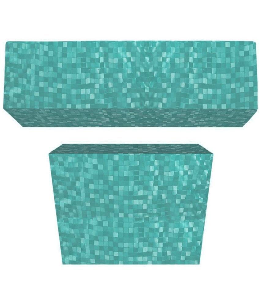 CASA FURNISHING Set of 2 Polyester Blend Blue AC Cover for 1.5 Ton Split AC     			CASA FURNISHING Set of 2 Polyester Blend Blue AC Cover for 1.5 Ton Split AC