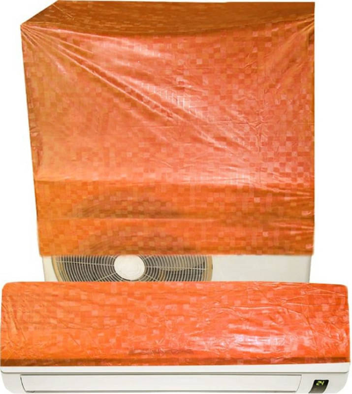 CASA FURNISHING Set of 2 Polyester Blend Orange AC Cover for 1.5 Ton Split AC CASA FURNISHING Set of 2 Polyester Blend Orange AC Cover for 1.5 Ton Split AC