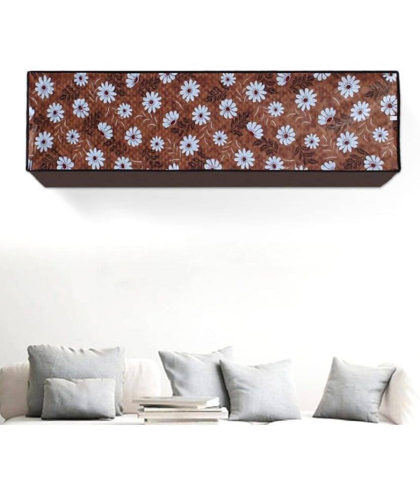    			CASA FURNISHING Single Polyester Blend Brown AC Cover for 1.5 Ton Split AC