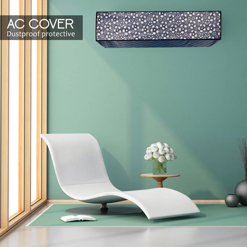 CASA FURNISHING Single Polyester Blend Blue AC Cover for 1.5 Ton Split AC