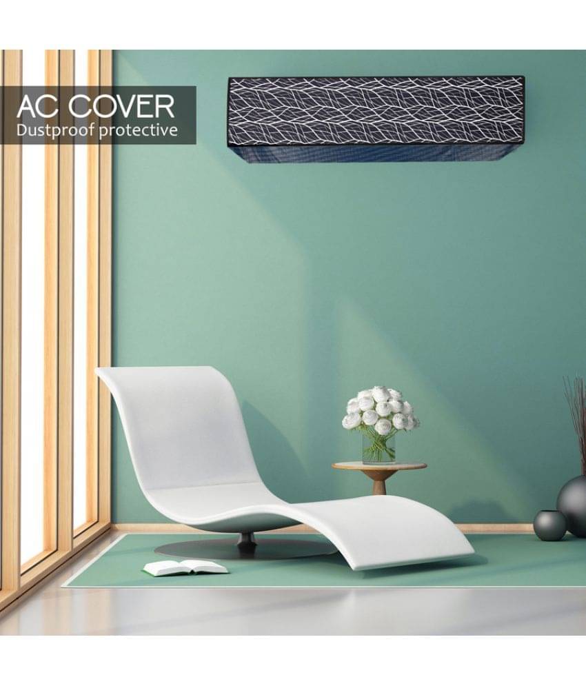 CASA FURNISHING Single Polyester Blend Navy AC Cover for 1.5 Ton Split AC     			CASA FURNISHING Single Polyester Blend Navy AC Cover for 1.5 Ton Split AC
