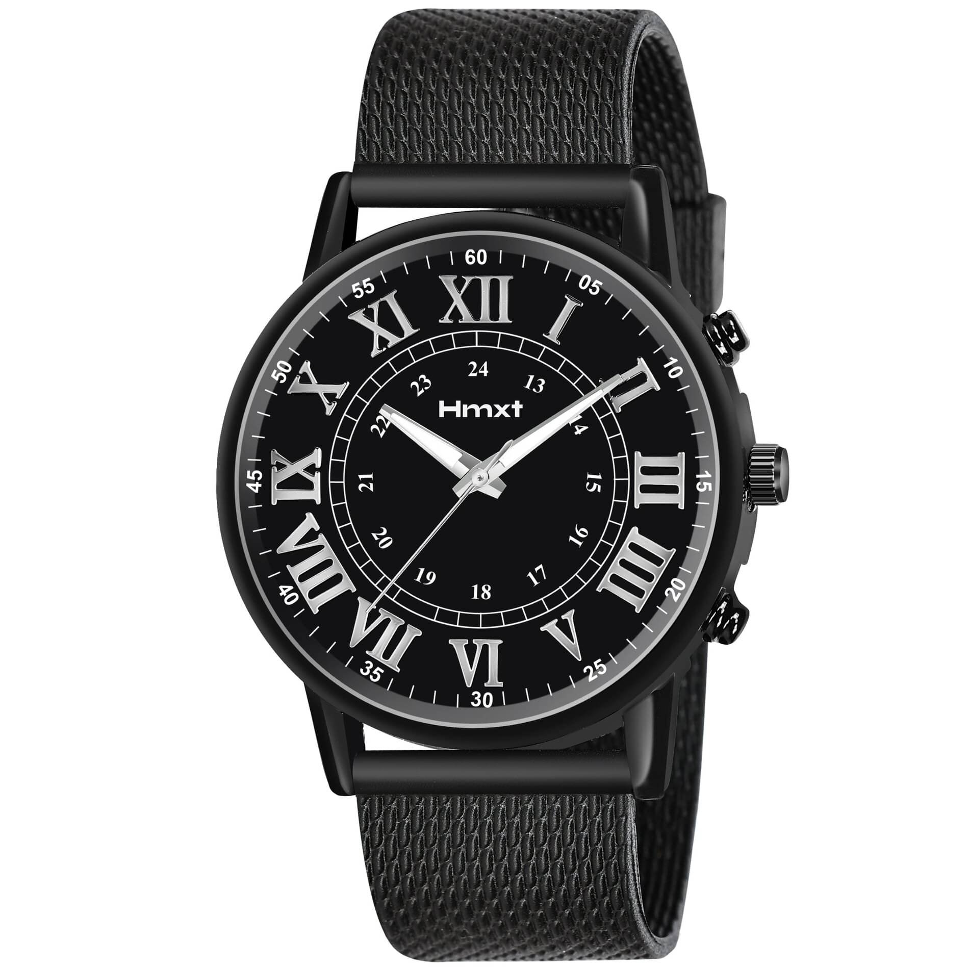     			HMXT Black Silicon Analog Men's Watch