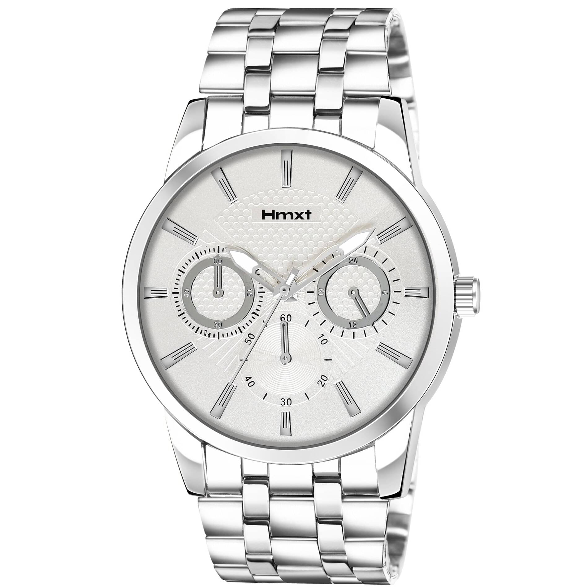     			HMXT Silver Stainless Steel Analog Men's Watch