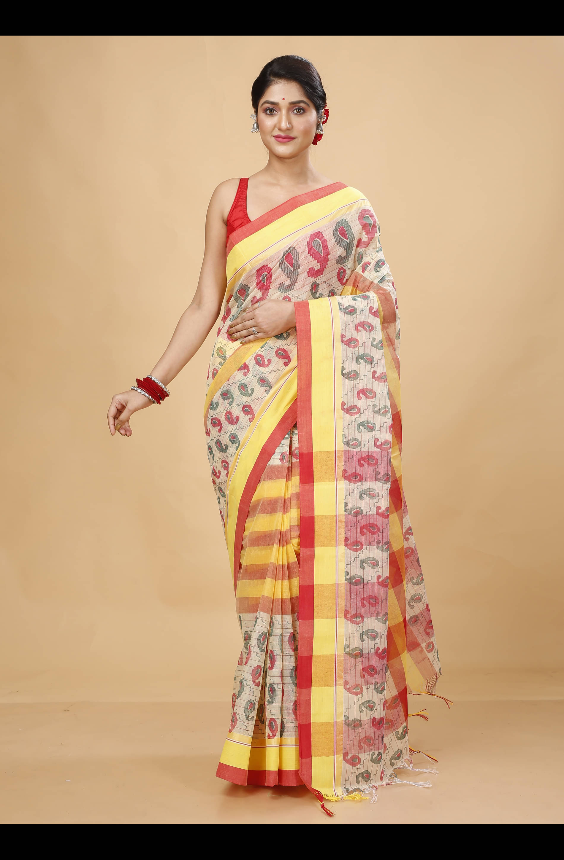Happy Creation Cotton Self Design Saree Without Blouse Piece ( Red ) Happy Creation Cotton Self Design Saree Without Blouse Piece ( Red )