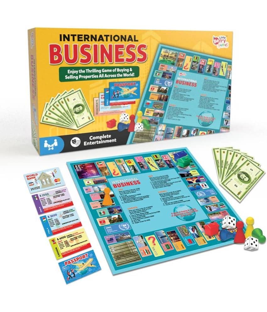 International Business Board Game for Kids & Adults - Business Game Set for Adults, Kids & Family - 14”x14” Foldable Game Board Big Size with & Property Cards - Fun Game Board Game Travelling Game Strategy Games for Boys, Girls - Toys and Games | Buy online on ZillyBuy