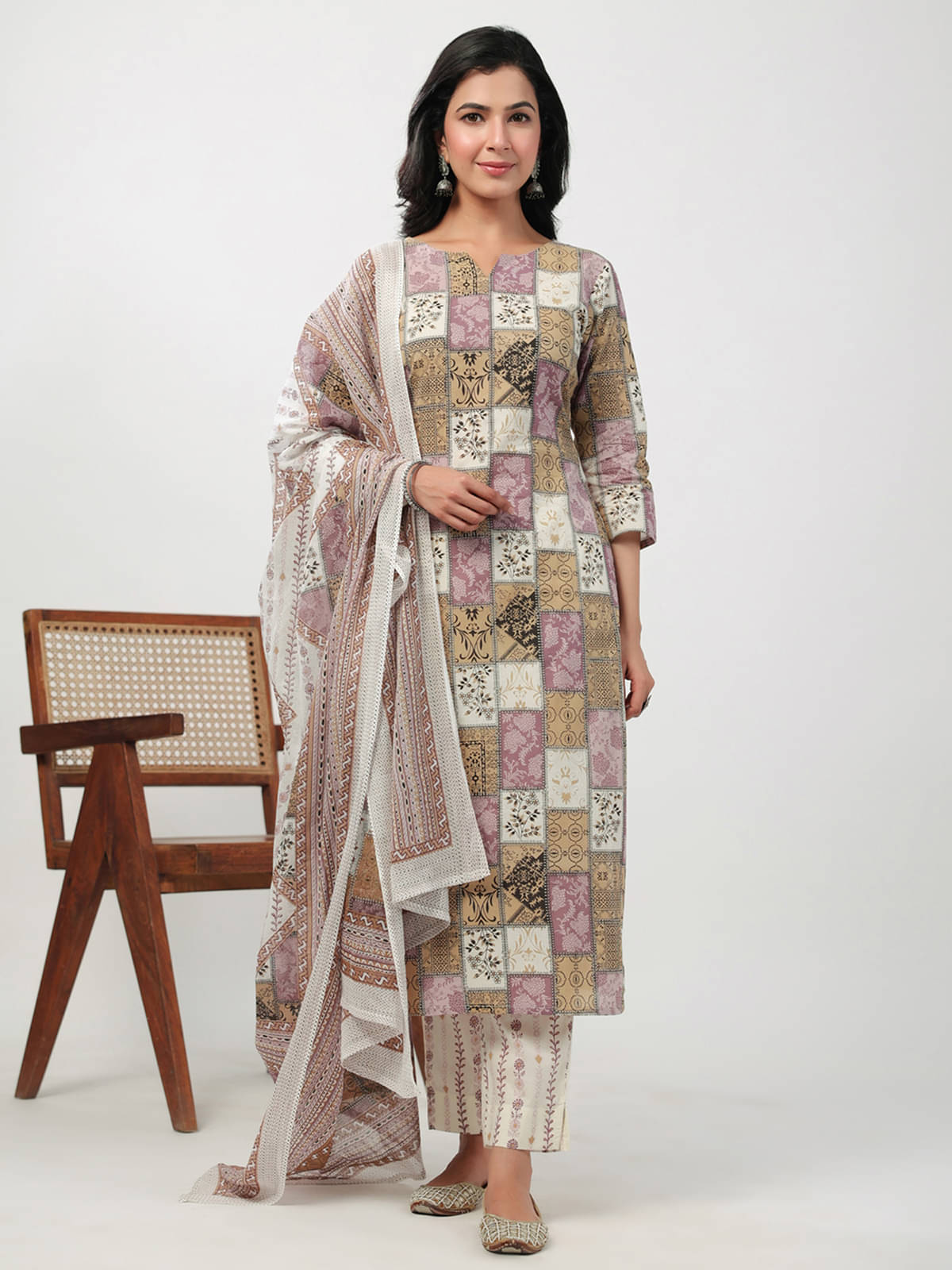 Janasya Cotton Printed Kurti With Pants Women's Stitched Salwar Suit - Multicolor ( Pack of 1 ) Janasya Cotton Printed Kurti With Pants Women's Stitched Salwar Suit - Multicolor ( Pack of 1 )