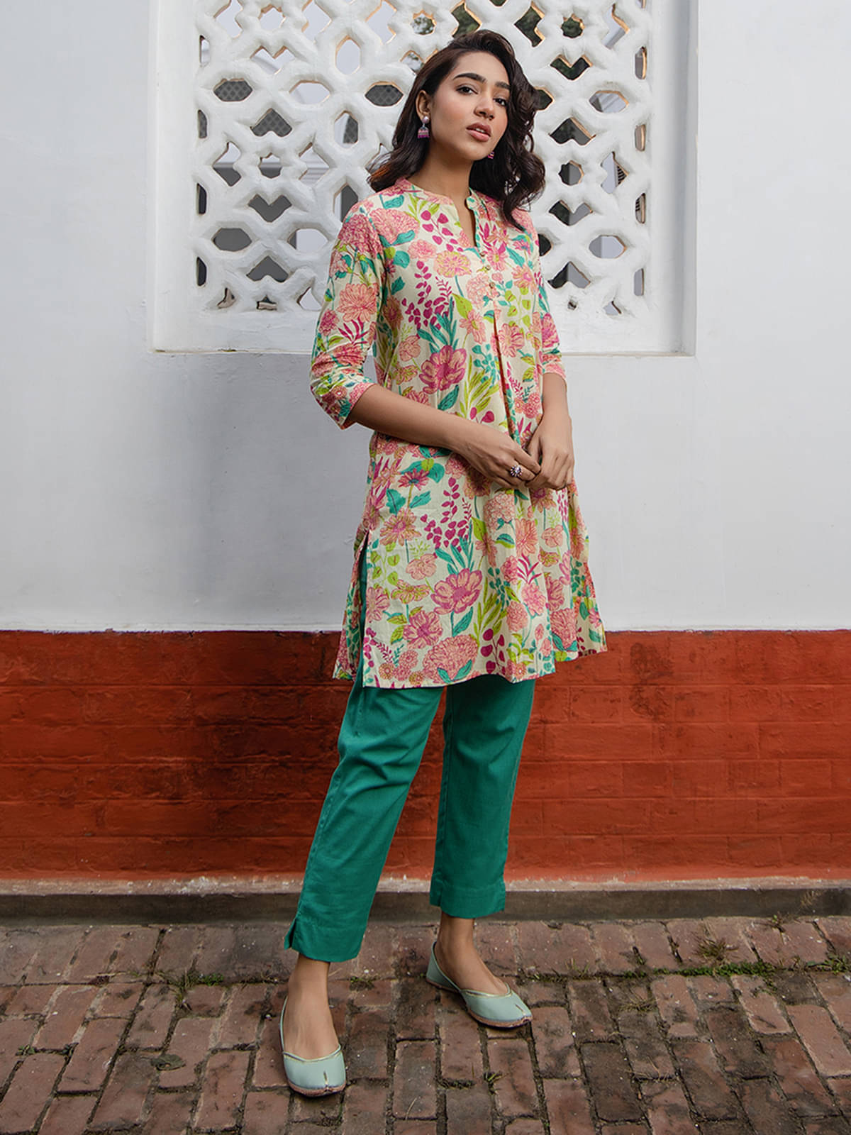 Janasya Women's Cotton Tunic ( Multicolor ) Janasya Women's Cotton Tunic ( Multicolor )