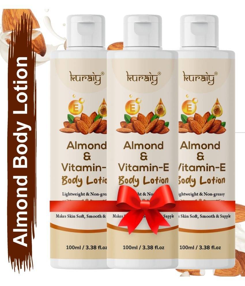     			KURAIY Body Lotion skin whitening Moisturizing Almond Body Lotion Lotion Pack Of 3