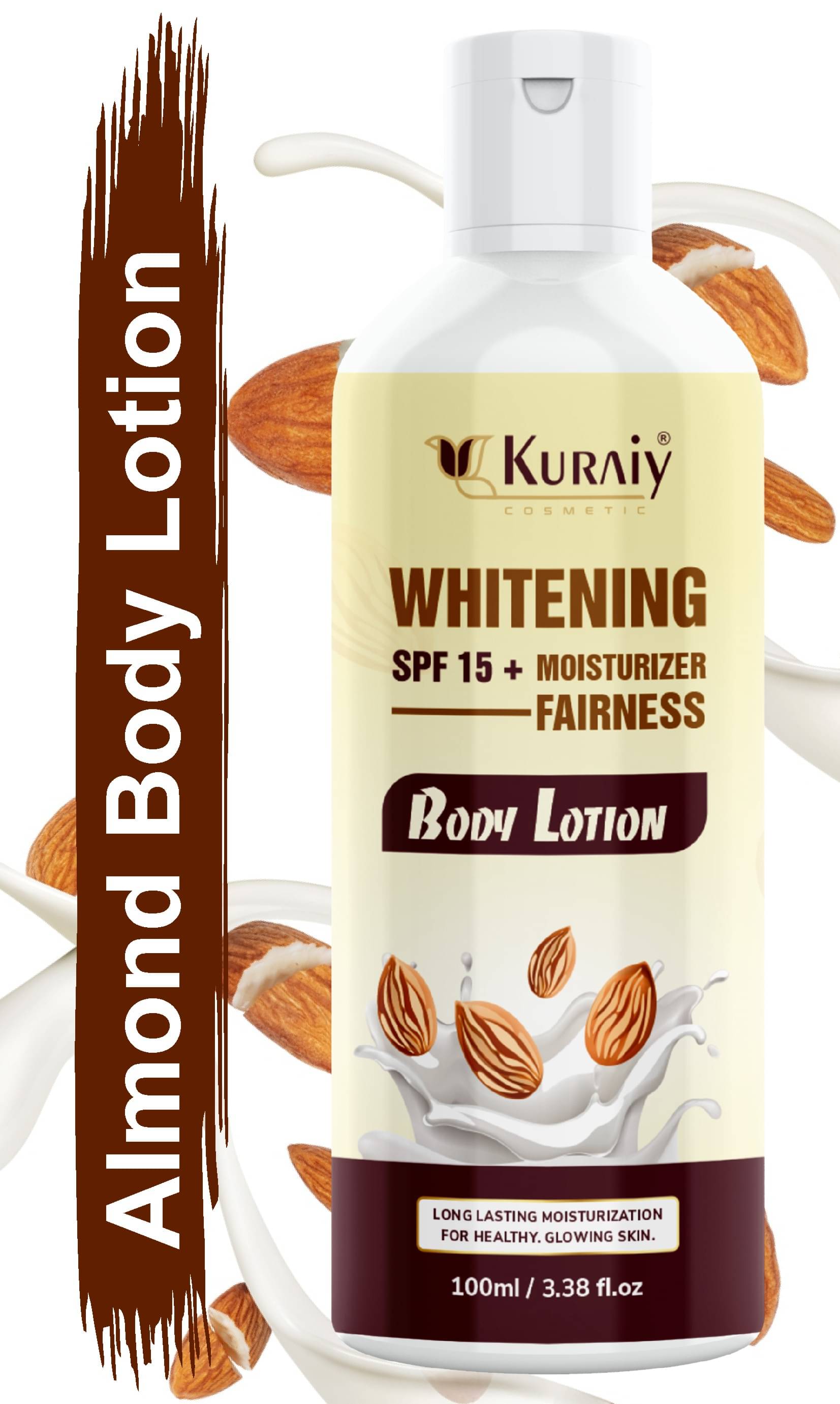 KURAIY Almond Body Lotion for Nourishing Body Milk with Almond Oil & Vitamin E For Men & Women KURAIY Almond Body Lotion for Nourishing Body Milk with Almond Oil & Vitamin E For Men & Women