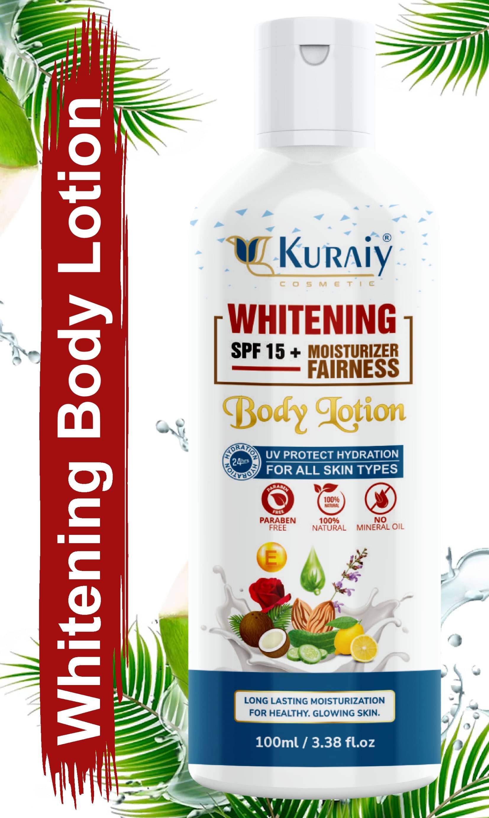     			KURAIY Whitening MoisturizingBody Lotion Whitening Moisturizing Skin Lotion 100ml