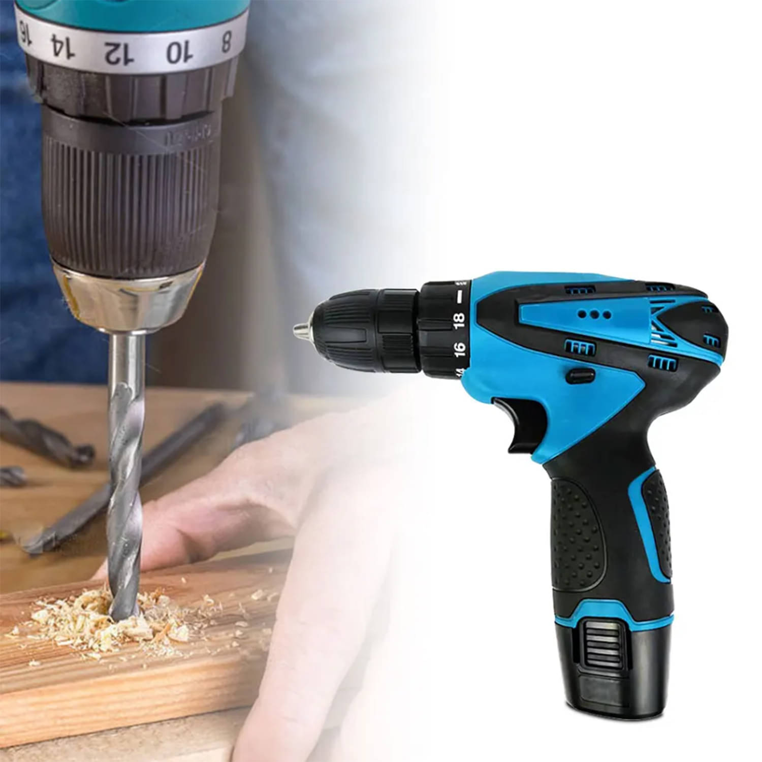     			LXMI 12V Li-ion Dual Speed Keyless Chuck Drill Cordless Drill Drill Driver Screw - Cordless 30W 10mm Cordless Drill Machine