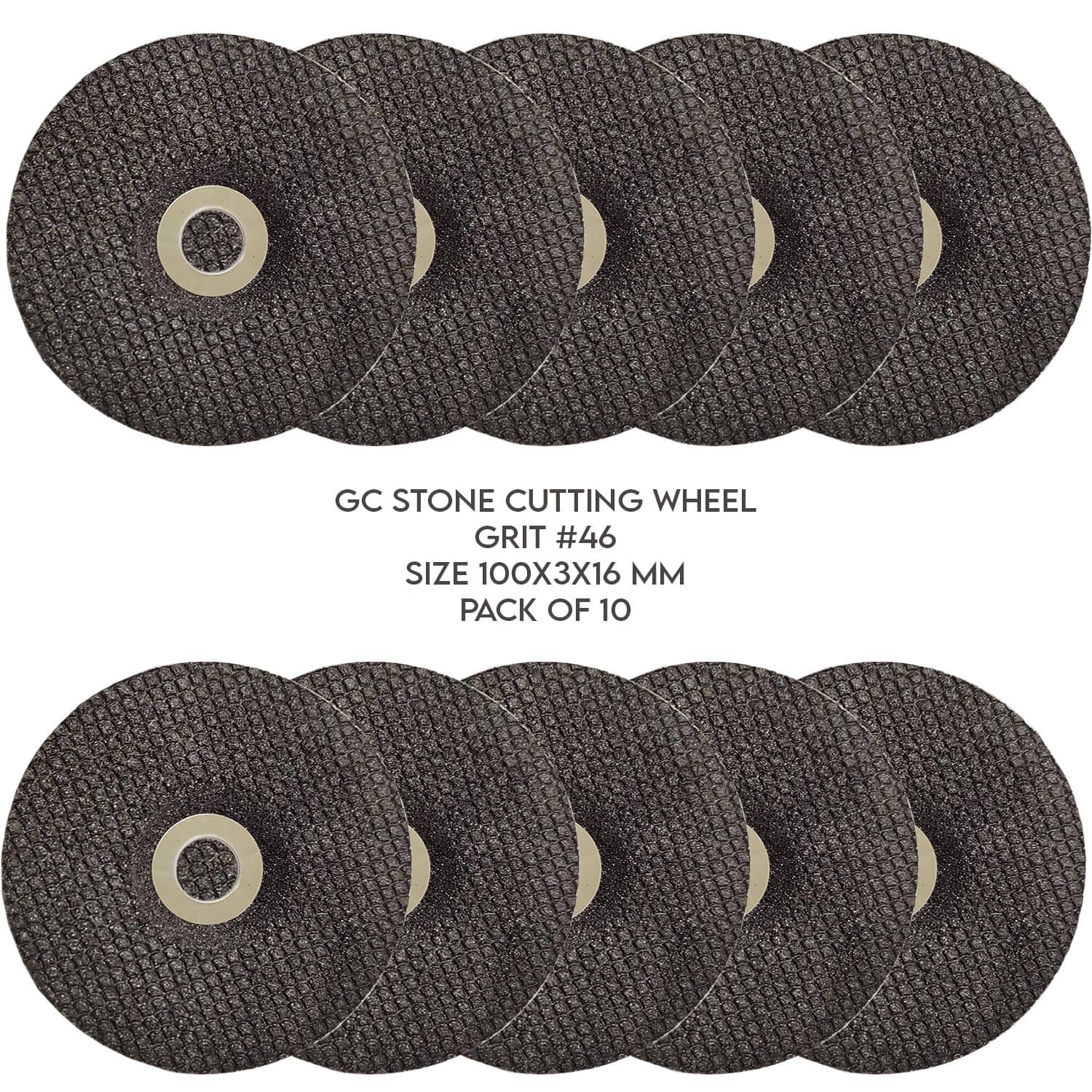 LXMI 4inch GC Stone Cutting Wheel 100 X 3 X 16mm (Grit 46) (Pack of 10) LXMI 4inch GC Stone Cutting Wheel 100 X 3 X 16mm (Grit 46) (Pack of 10)
