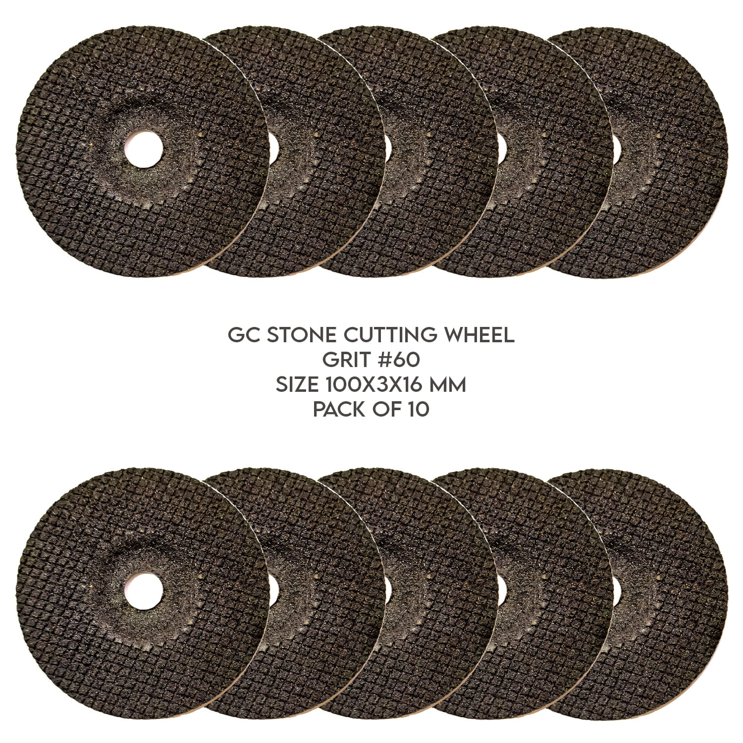 LXMI 4inch GC Stone Cutting Wheel 100 X 3 X 16mm (Grit 60) (Pack of 10) LXMI 4inch GC Stone Cutting Wheel 100 X 3 X 16mm (Grit 60) (Pack of 10)