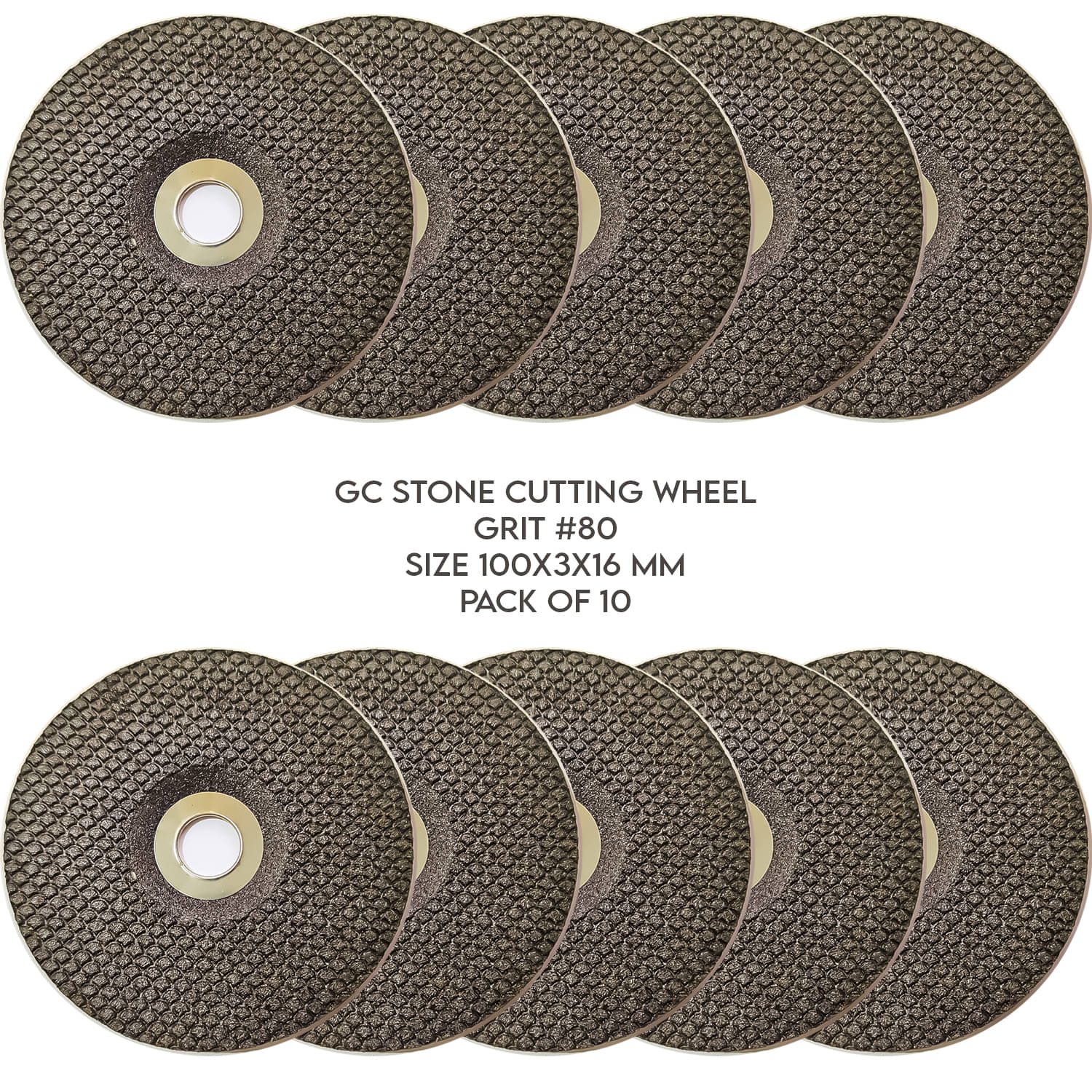     			LXMI 4inch GC Stone Cutting Wheel 100 X 3 X 16mm (Grit 80) (Pack of 10)