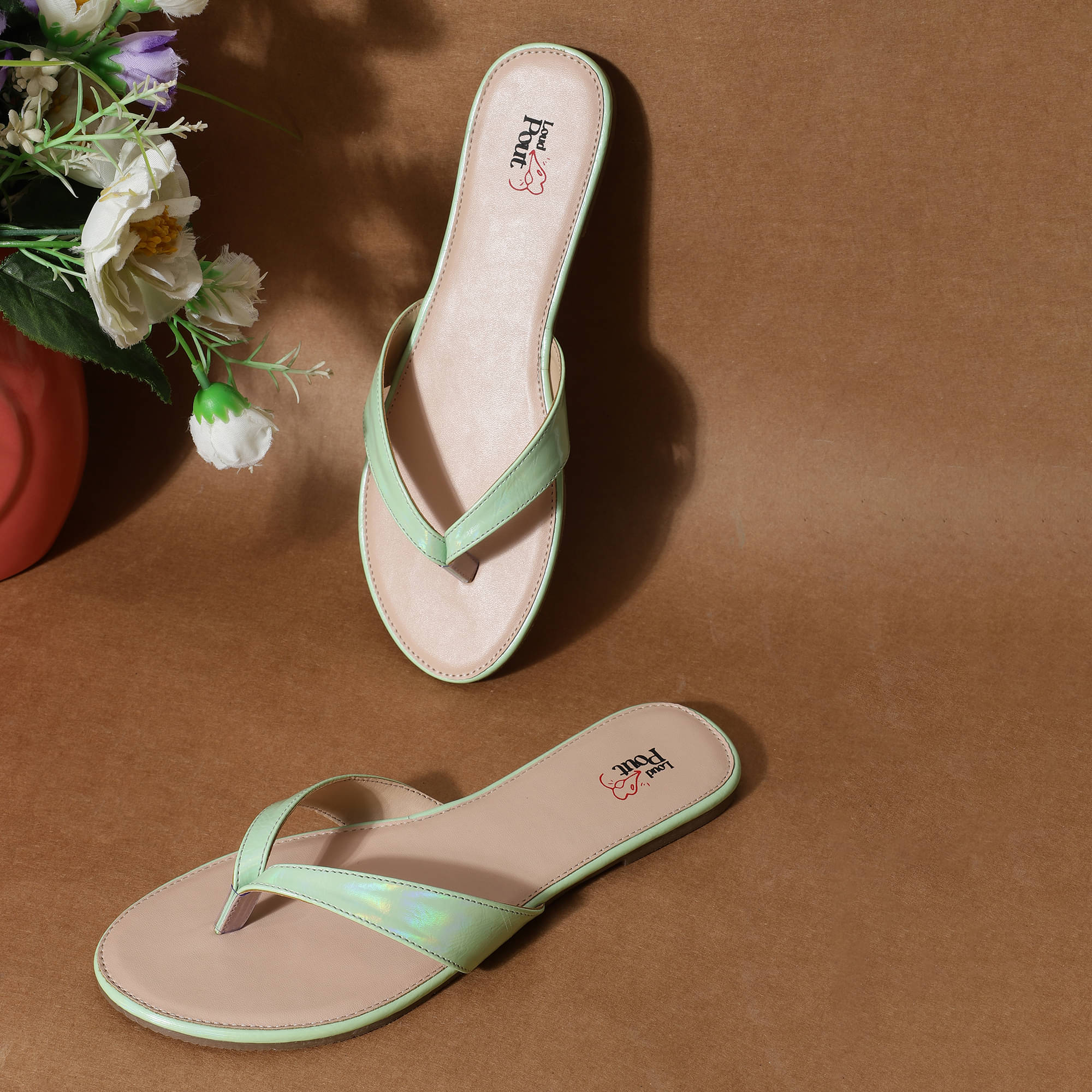     			Loud Pout Mint Green Women's Flats