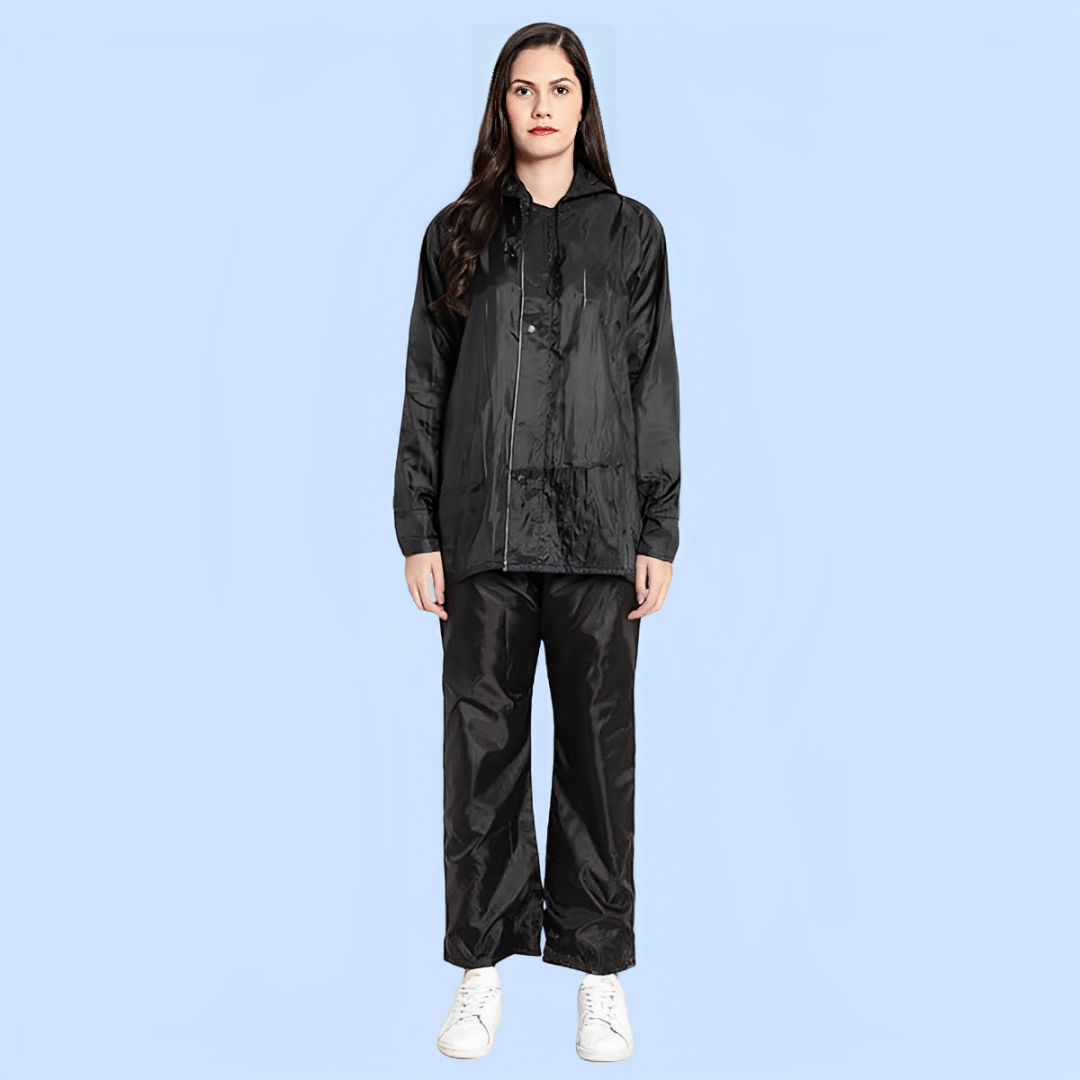 PP Kurtis Raincoat Set - Black PP Kurtis Raincoat Set - Black