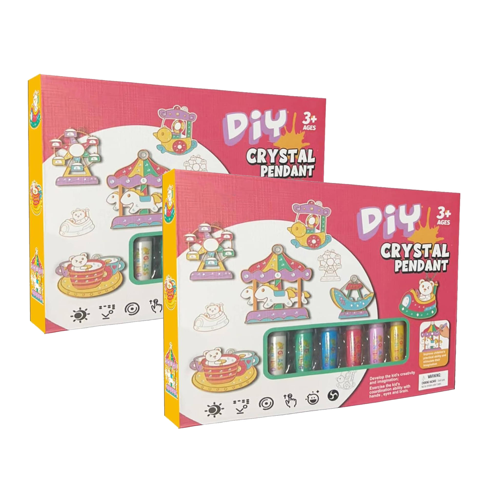     			RAINBOW RIDERS Combo Of 2 Pcs DIY Crystal Pendant Mix Colours Glue Painting For 3+ Years Girls And Boys.