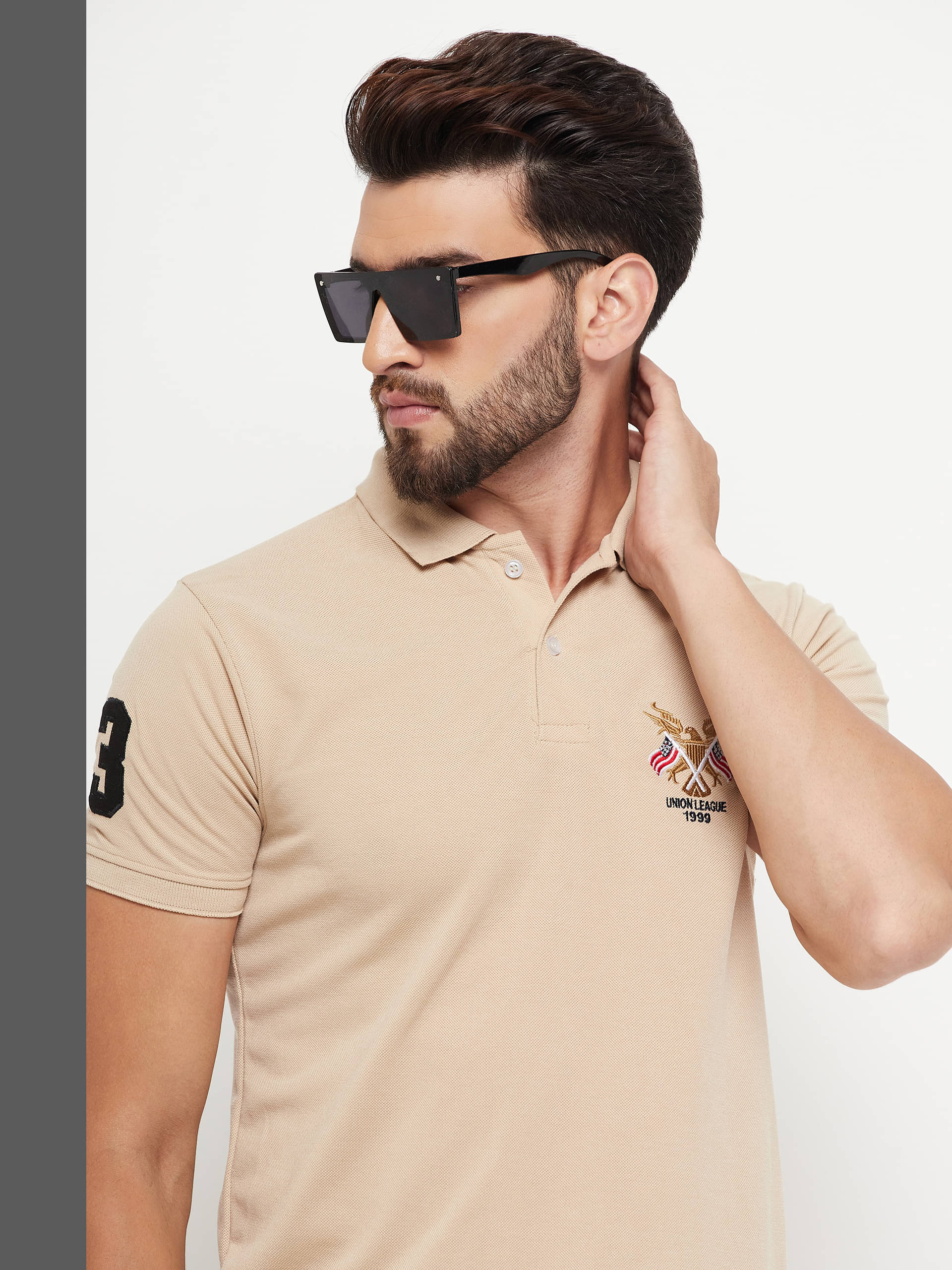 RELANE Pack of 1 Cotton Blend Regular Fit Solid Half Sleeves Men's Polo T Shirt ( Beige ) RELANE Pack of 1 Cotton Blend Regular Fit Solid Half Sleeves Men's Polo T Shirt ( Beige )