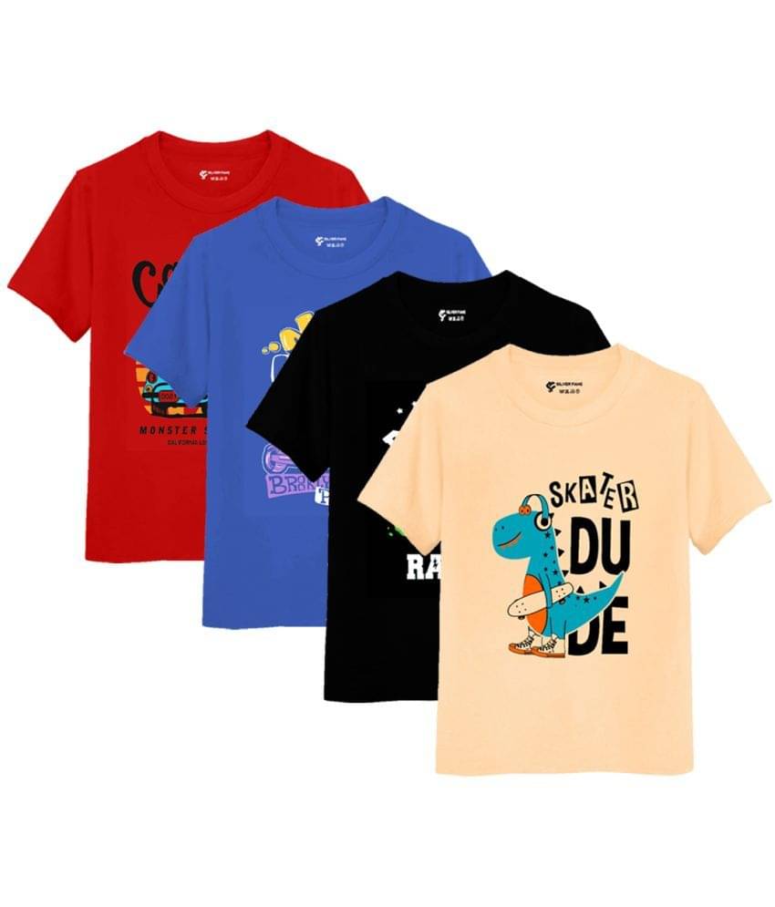     			SILVER FANG Pack of 4 Boys Cotton Blend T-Shirt ( Multicolor )