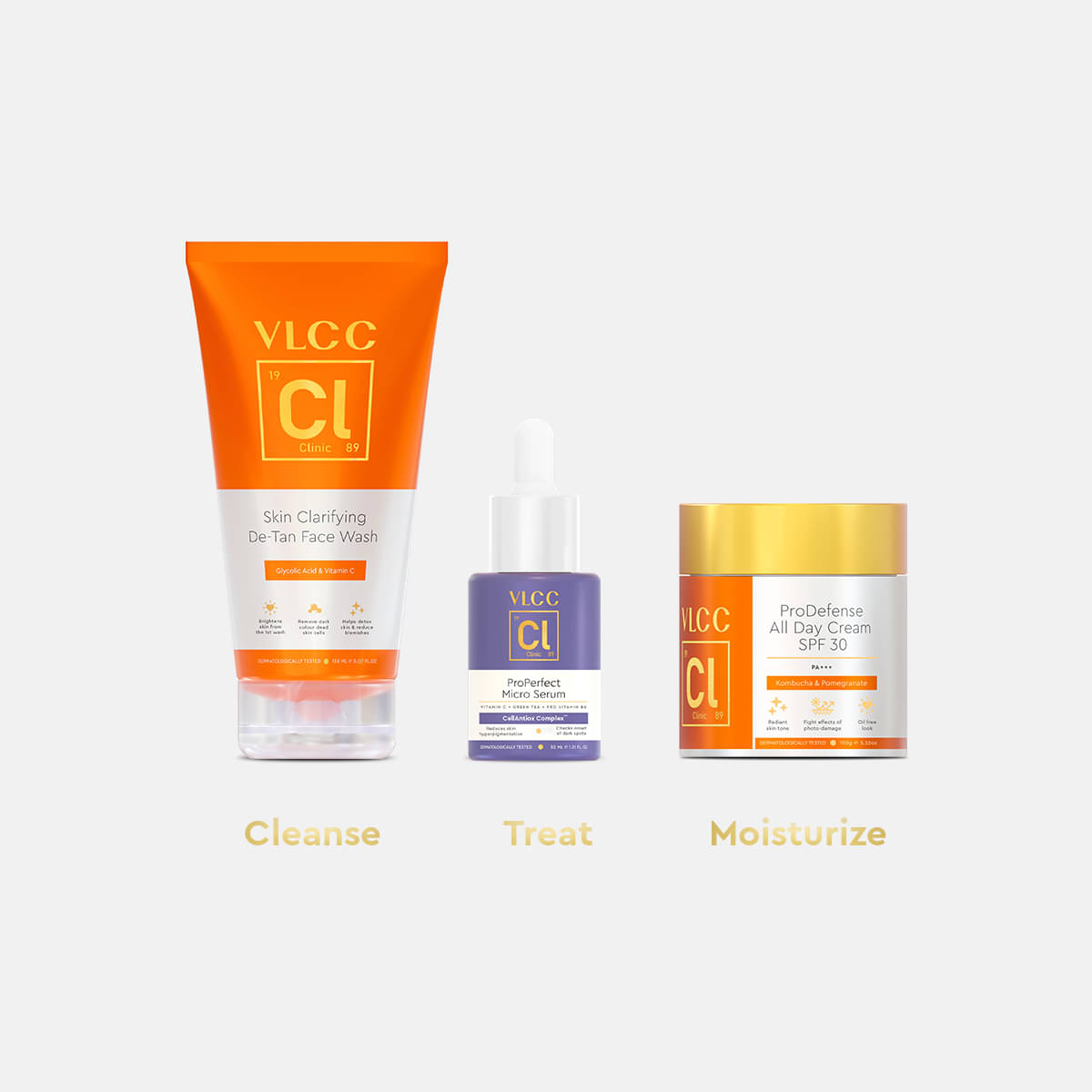 VLCC Clinic Spotless Glow Regime (De-Tan Face Wash - 150 ml, ProPerfect Micro Serum - 30 ml & ProDefense Day Cream SPF30 - 100 g) VLCC Clinic Spotless Glow Regime (De-Tan Face Wash - 150 ml, ProPerfect Micro Serum - 30 ml & ProDefense Day Cream SPF30 - 100 g)