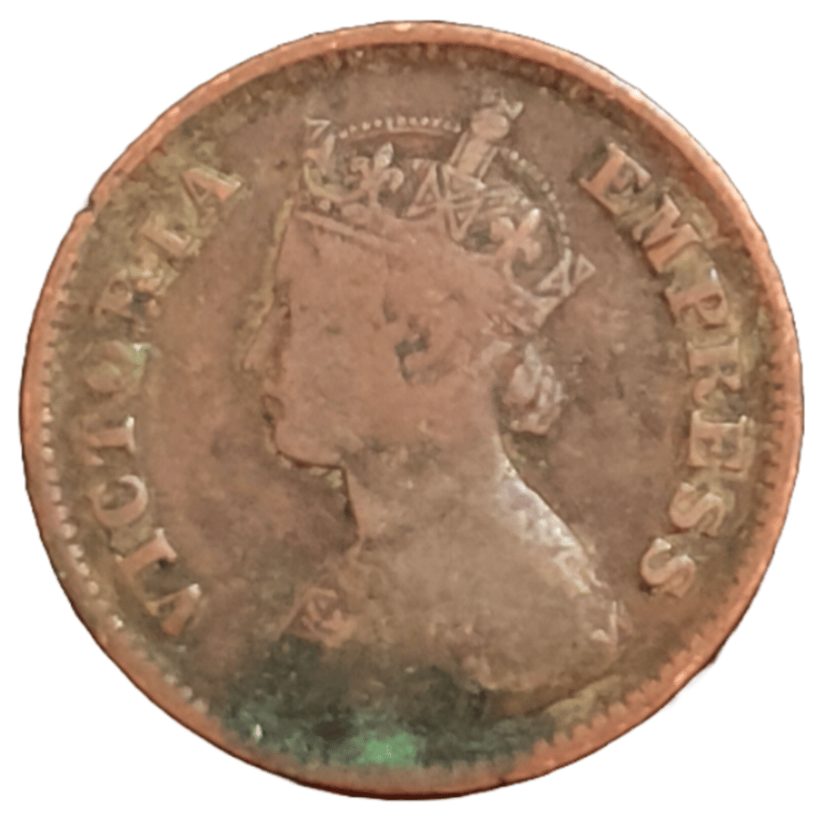     			Very Rare 1/2 Pice 1900 Victoria Empress British India Coin