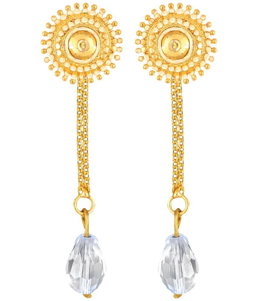     			Vighnaharta Golden Drop Earrings ( Pack of 1 )