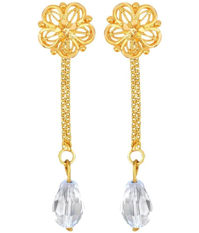     			Vighnaharta Golden Drop Earrings ( Pack of 1 )