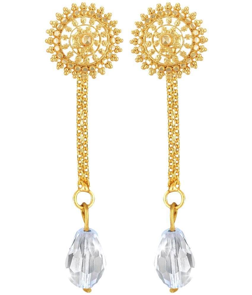     			Vighnaharta Golden Drop Earrings ( Pack of 1 )