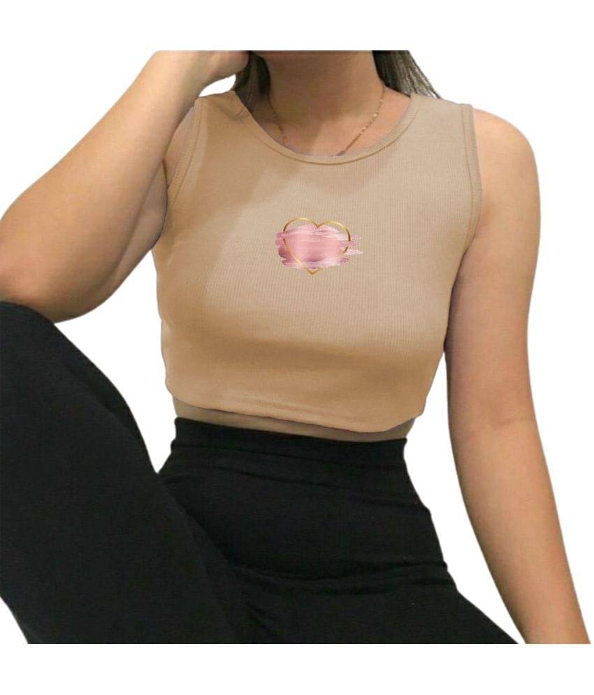     			fashion and youth Women's Cotton Blend Crop Top ( Beige )