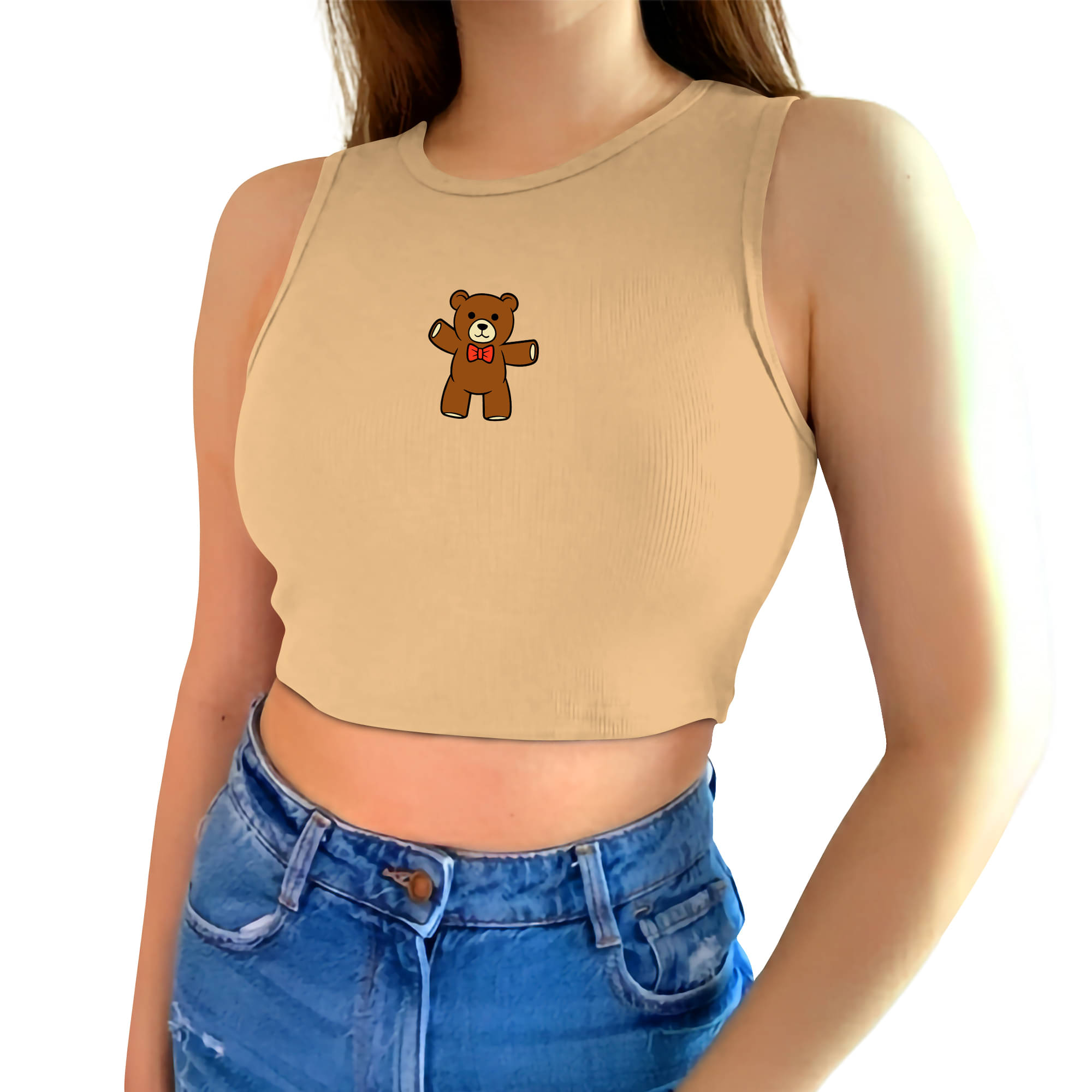 fashion and youth Women's Cotton Blend Crop Top ( Beige ) fashion and youth Women's Cotton Blend Crop Top ( Beige )