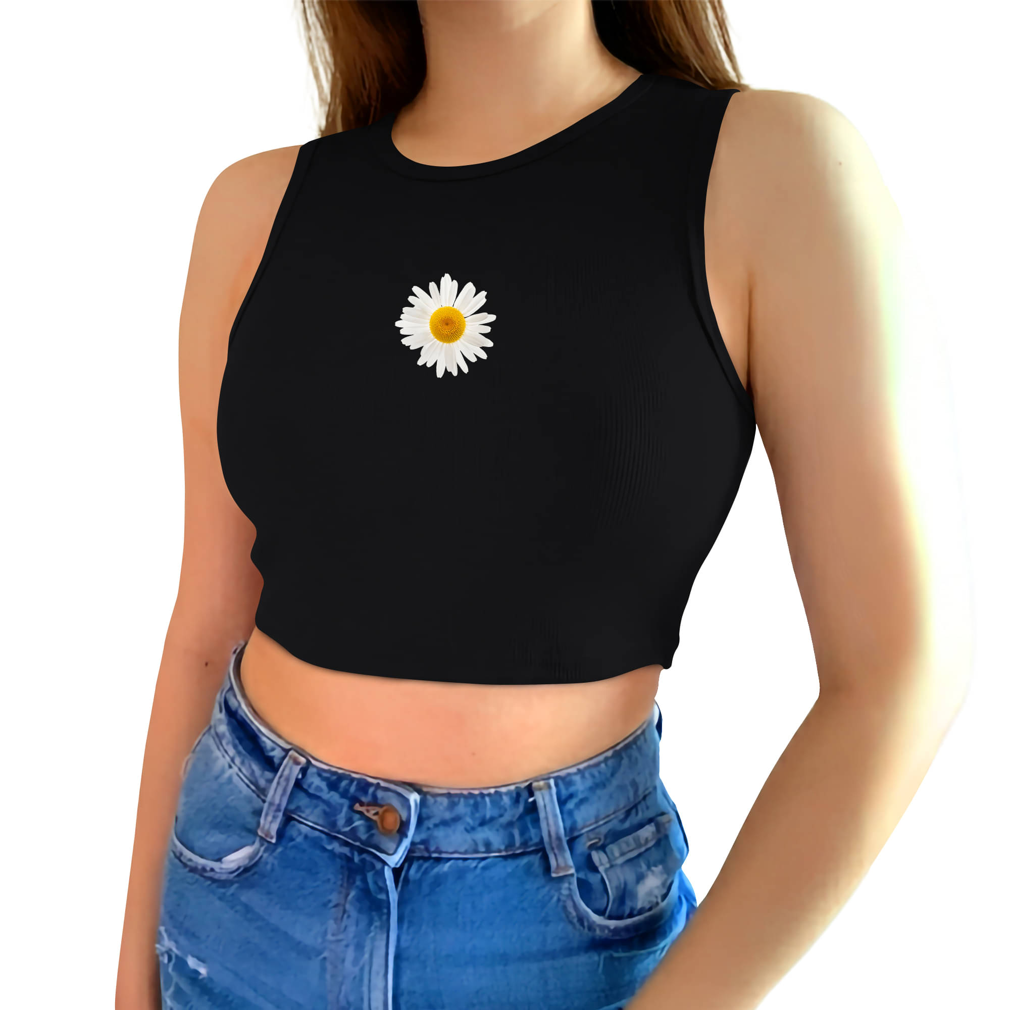     			fashion and youth Women's Cotton Blend Crop Top ( Black )