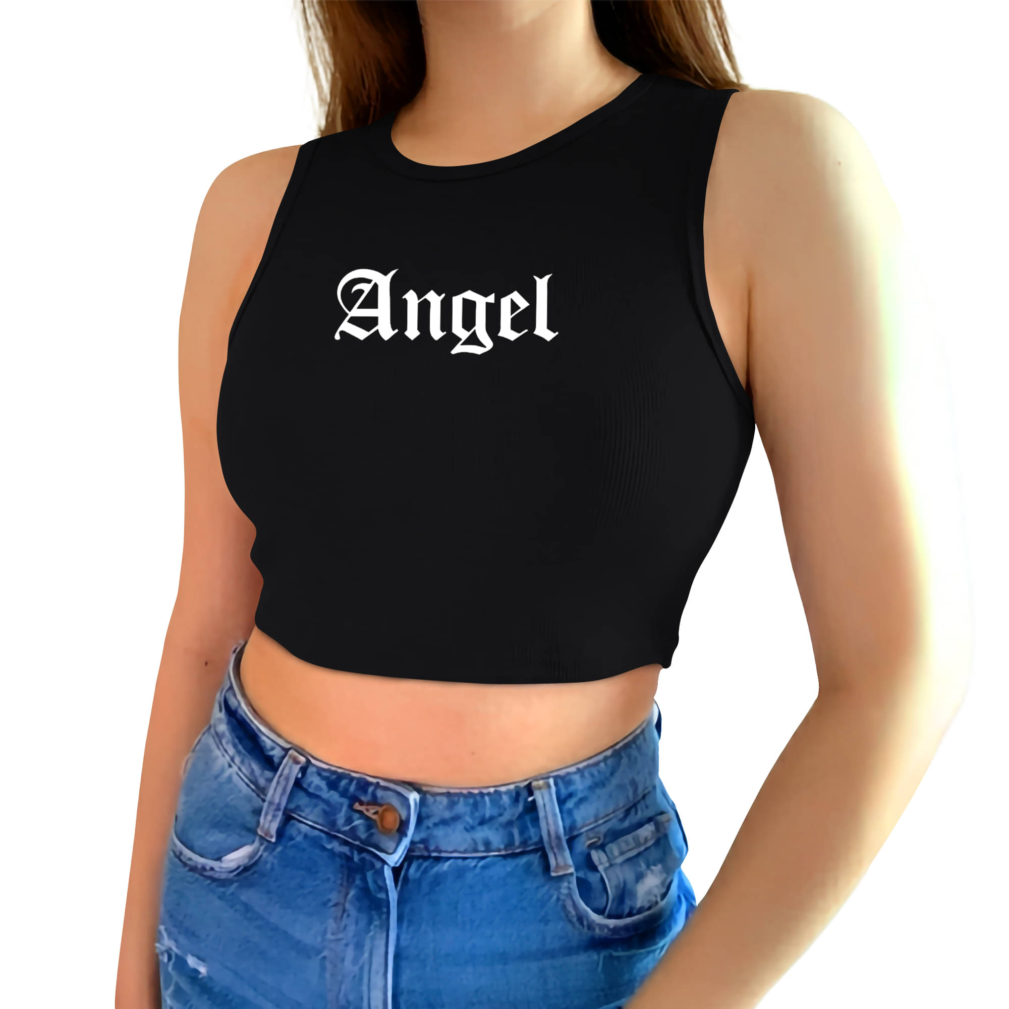     			fashion and youth Women's Cotton Blend Crop Top ( Black )