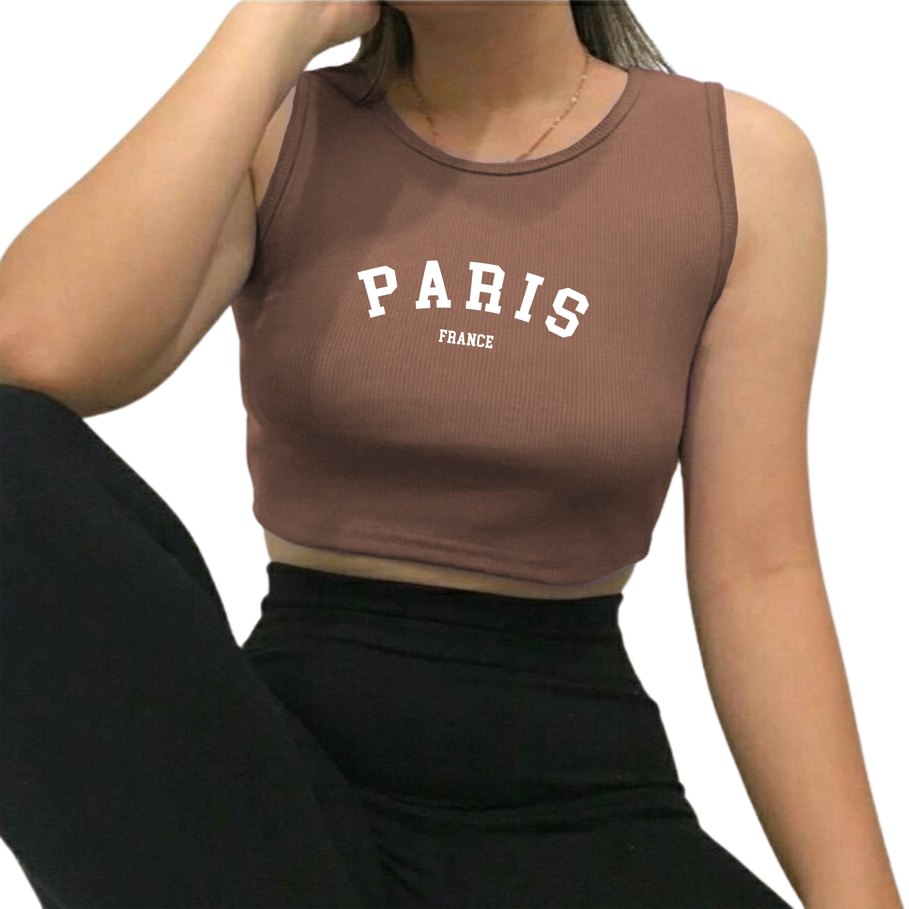 fashion and youth Women's Cotton Blend Crop Top ( Brown ) fashion and youth Women's Cotton Blend Crop Top ( Brown )