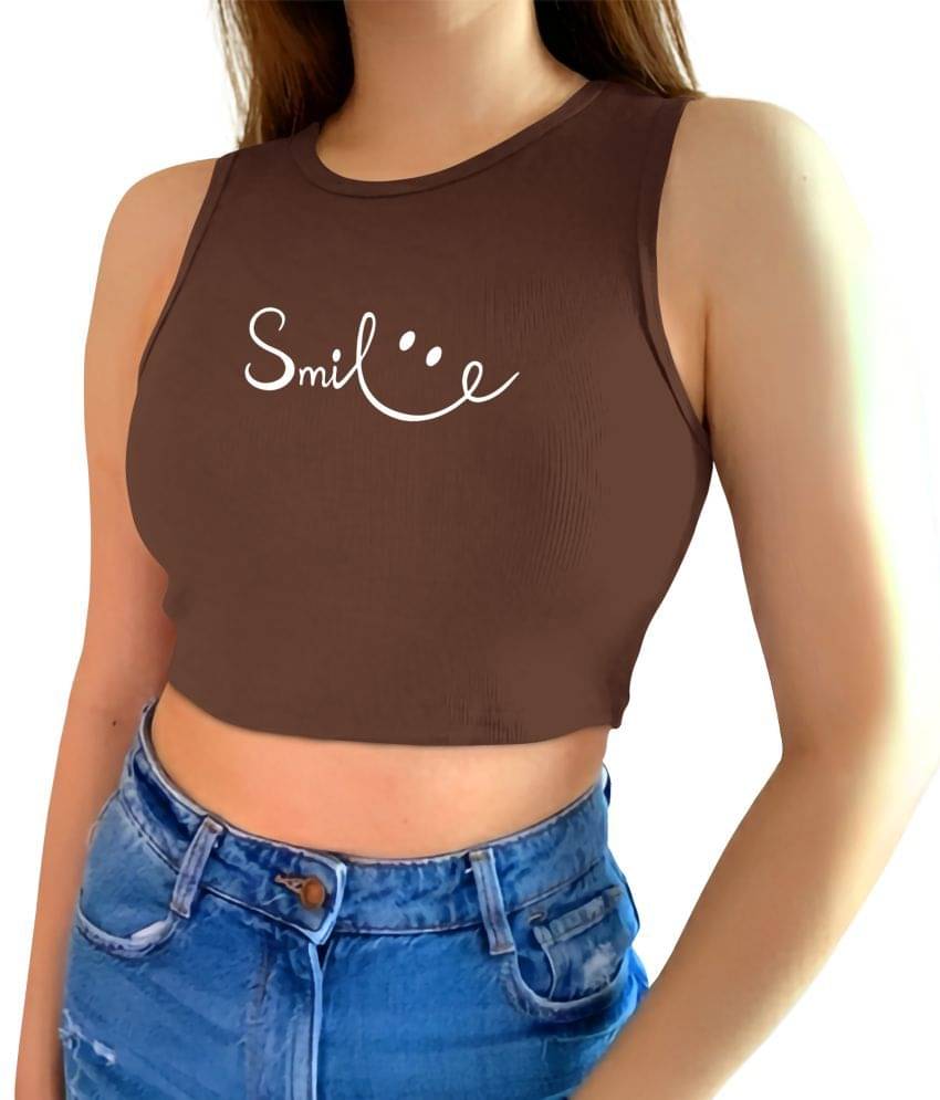     			fashion and youth Women's Cotton Blend Crop Top ( Brown )