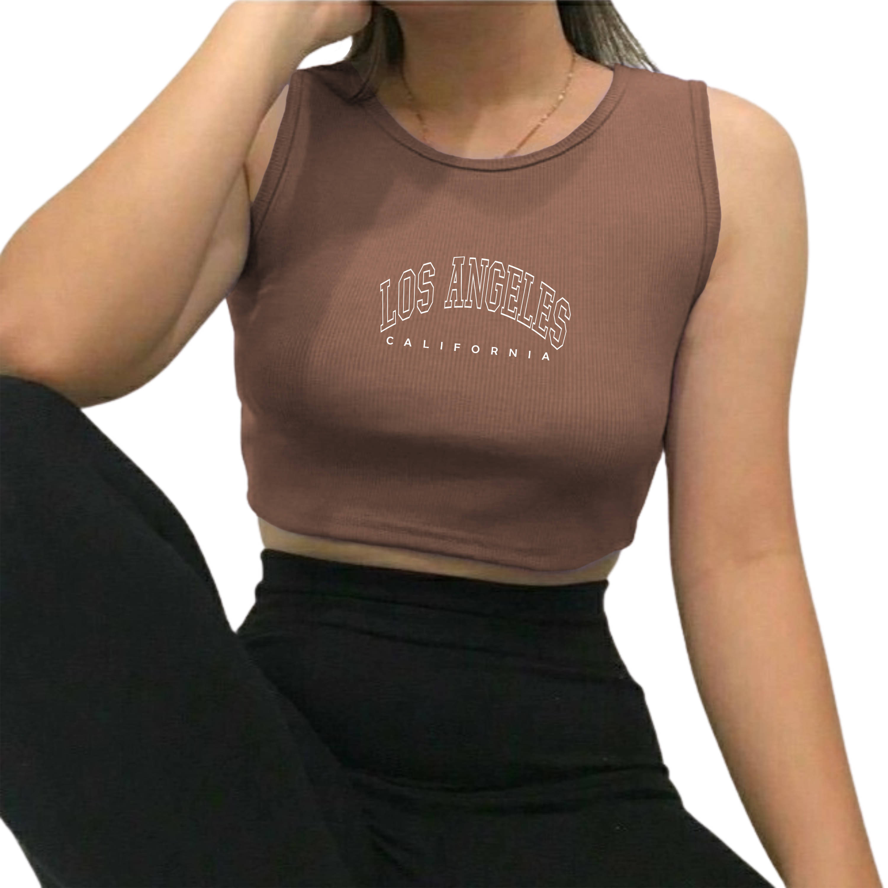 fashion and youth Women's Cotton Blend Crop Top ( Brown ) fashion and youth Women's Cotton Blend Crop Top ( Brown )
