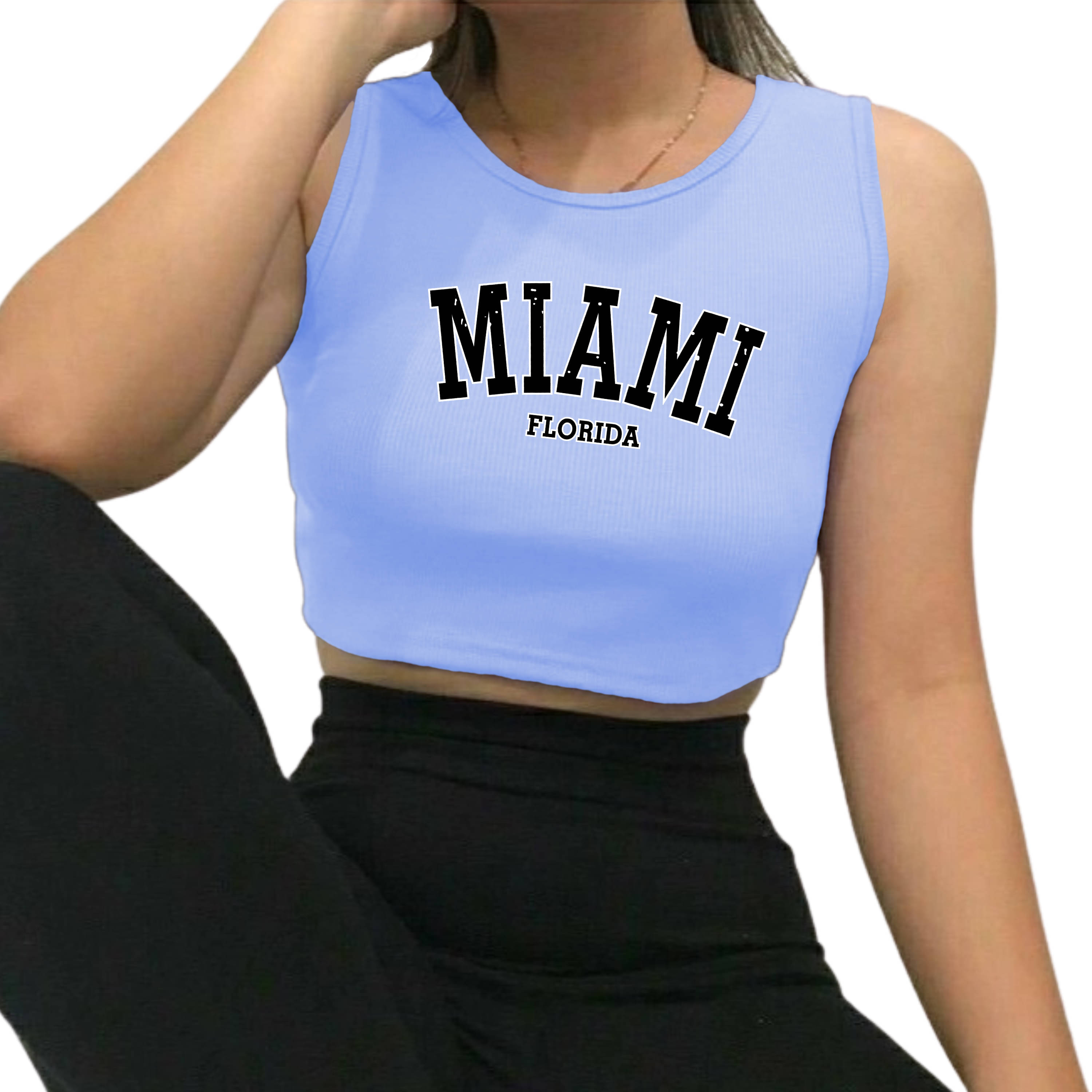     			fashion and youth Women's Cotton Blend Crop Top ( Light Blue )