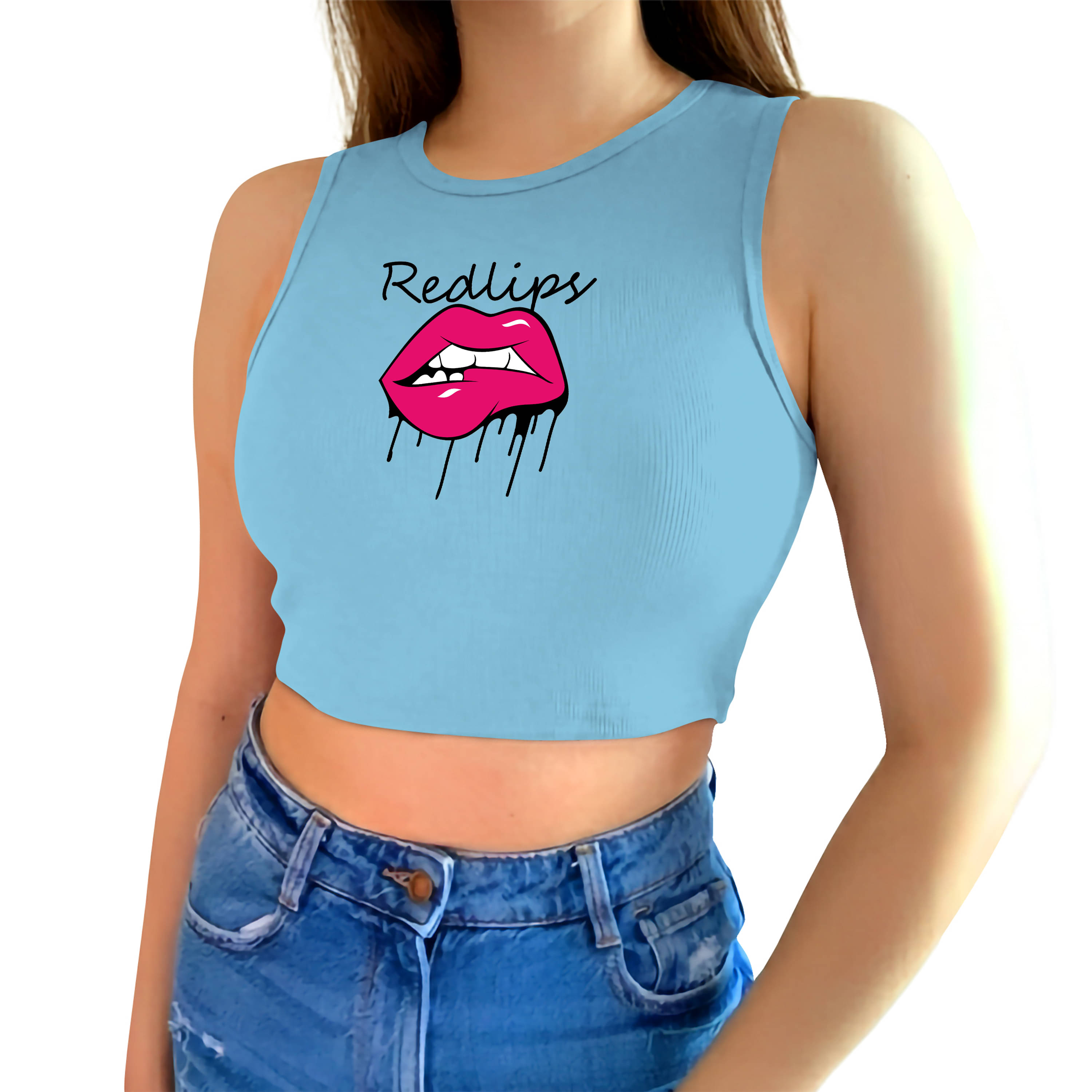 fashion and youth Women's Cotton Blend Crop Top ( Light Blue ) fashion and youth Women's Cotton Blend Crop Top ( Light Blue )