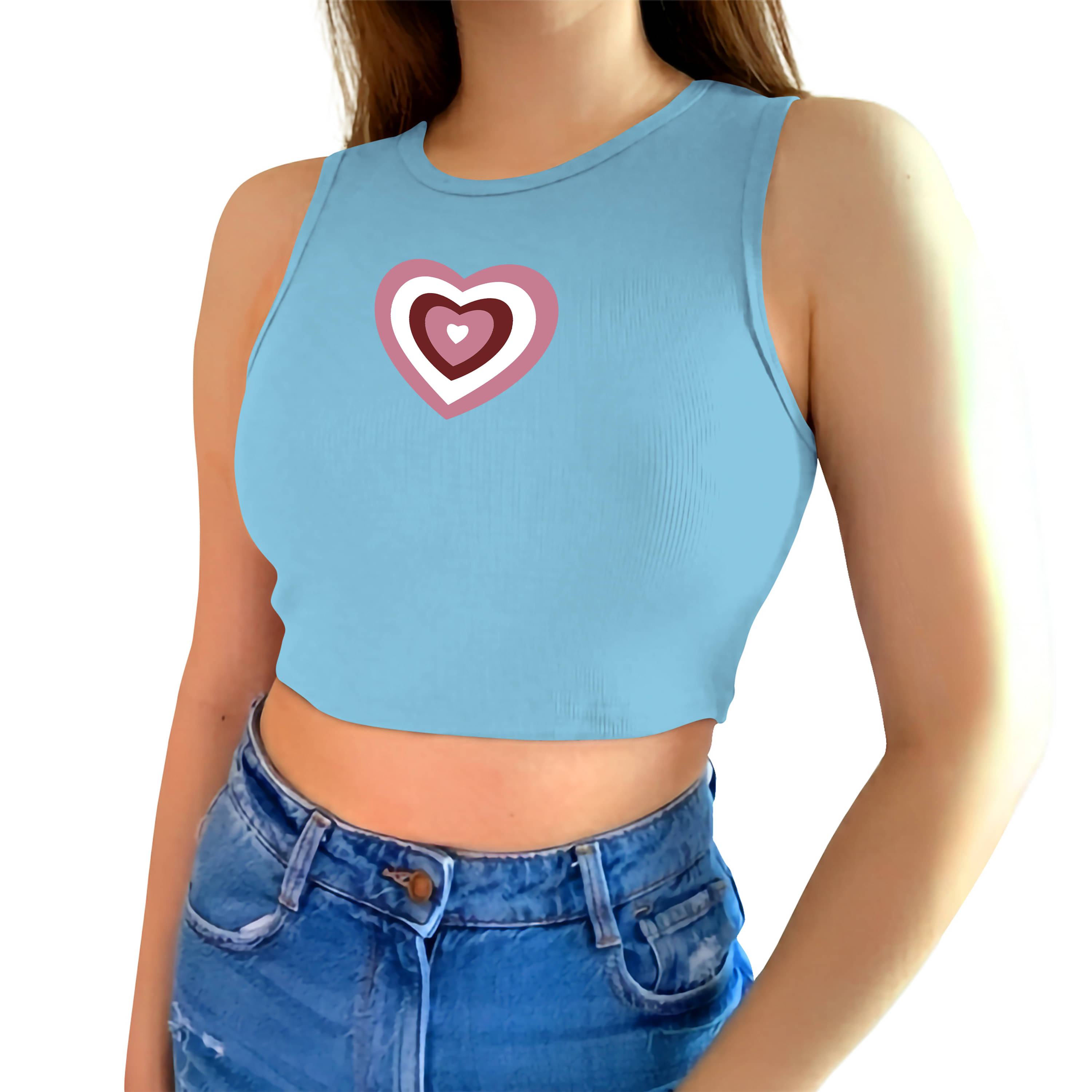     			fashion and youth Women's Cotton Blend Crop Top ( Light Blue )