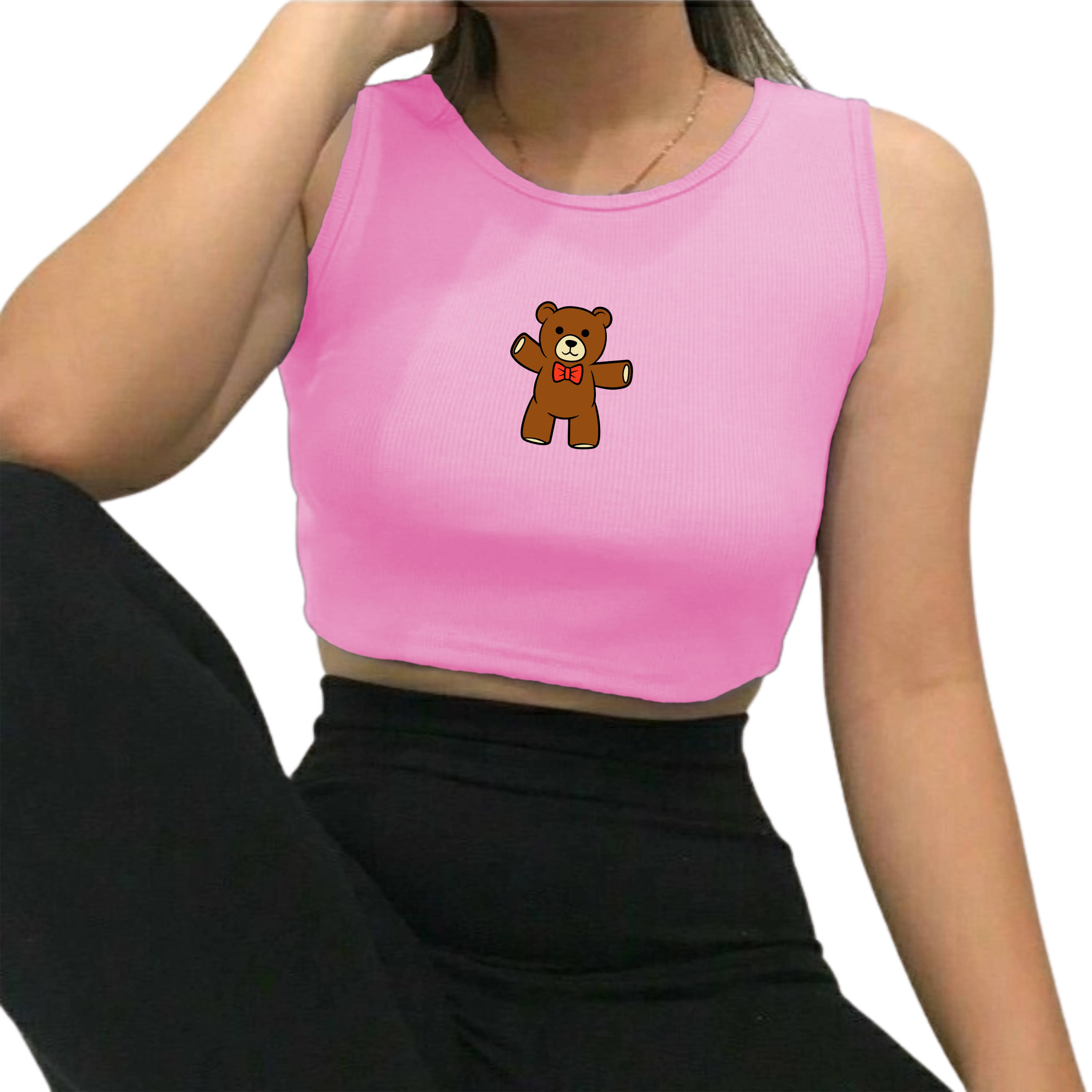 fashion and youth Women's Cotton Blend Crop Top ( Pink ) fashion and youth Women's Cotton Blend Crop Top ( Pink )