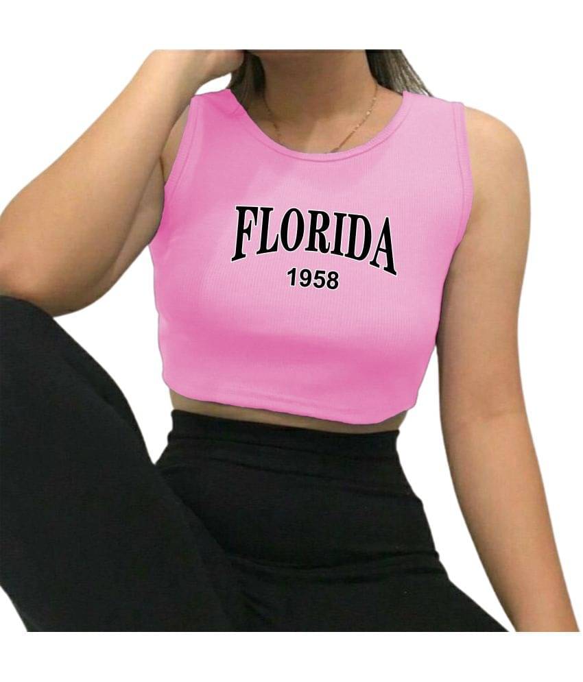     			fashion and youth Women's Cotton Blend Crop Top ( Pink )