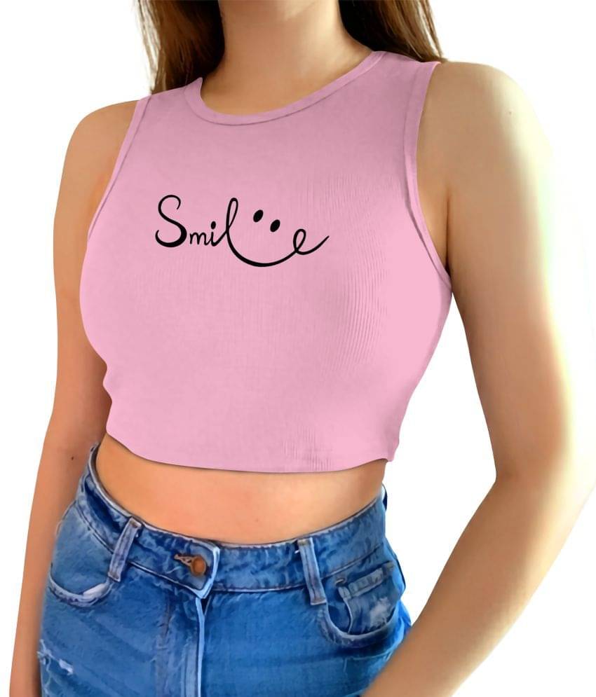     			fashion and youth Women's Cotton Blend Crop Top ( Pink )