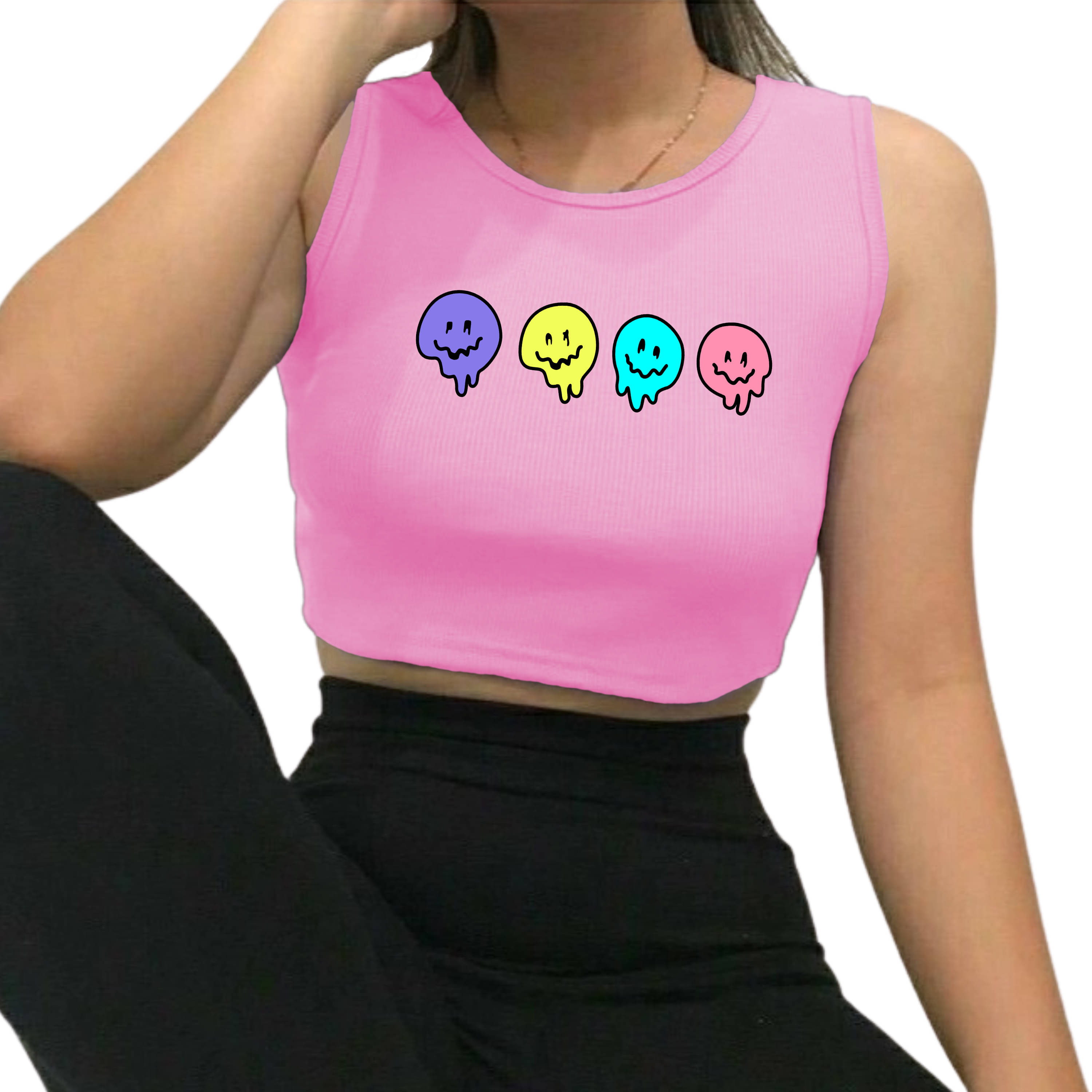     			fashion and youth Women's Cotton Blend Crop Top ( Pink )